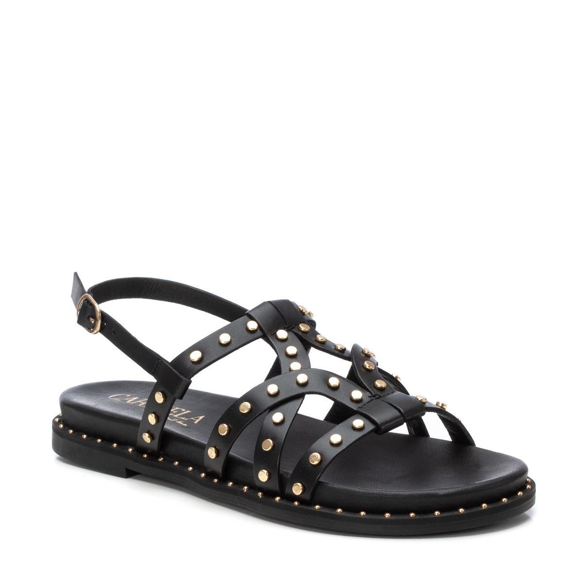Sandale Plaine Boucle noir, CARMELA