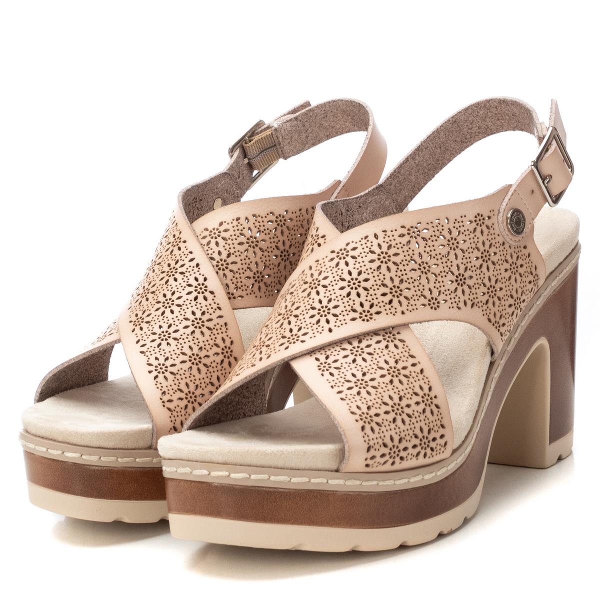Sandale Talon Décontractée Boucle beige, REFRESH