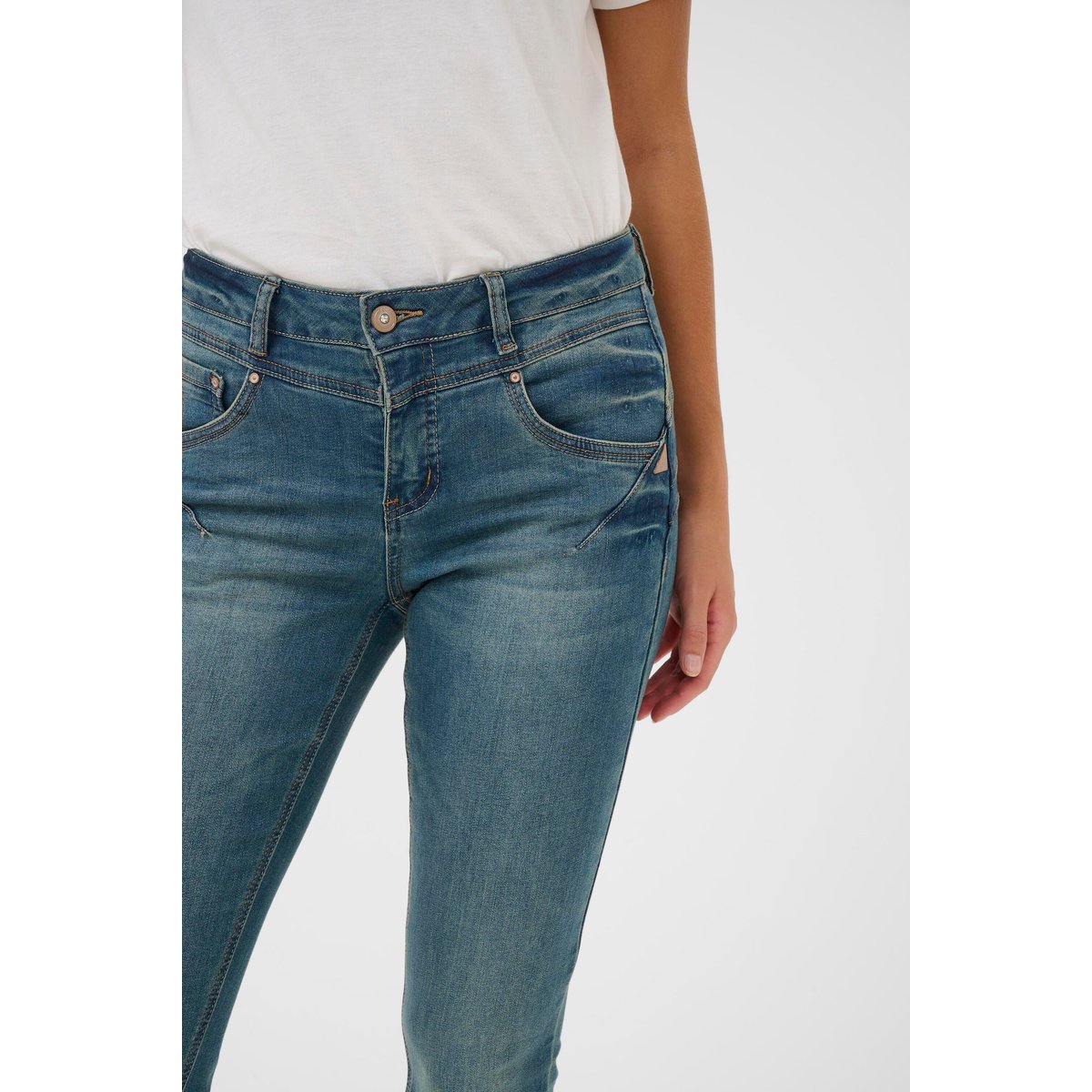 Jeans bleu rich blue denim, CREAM