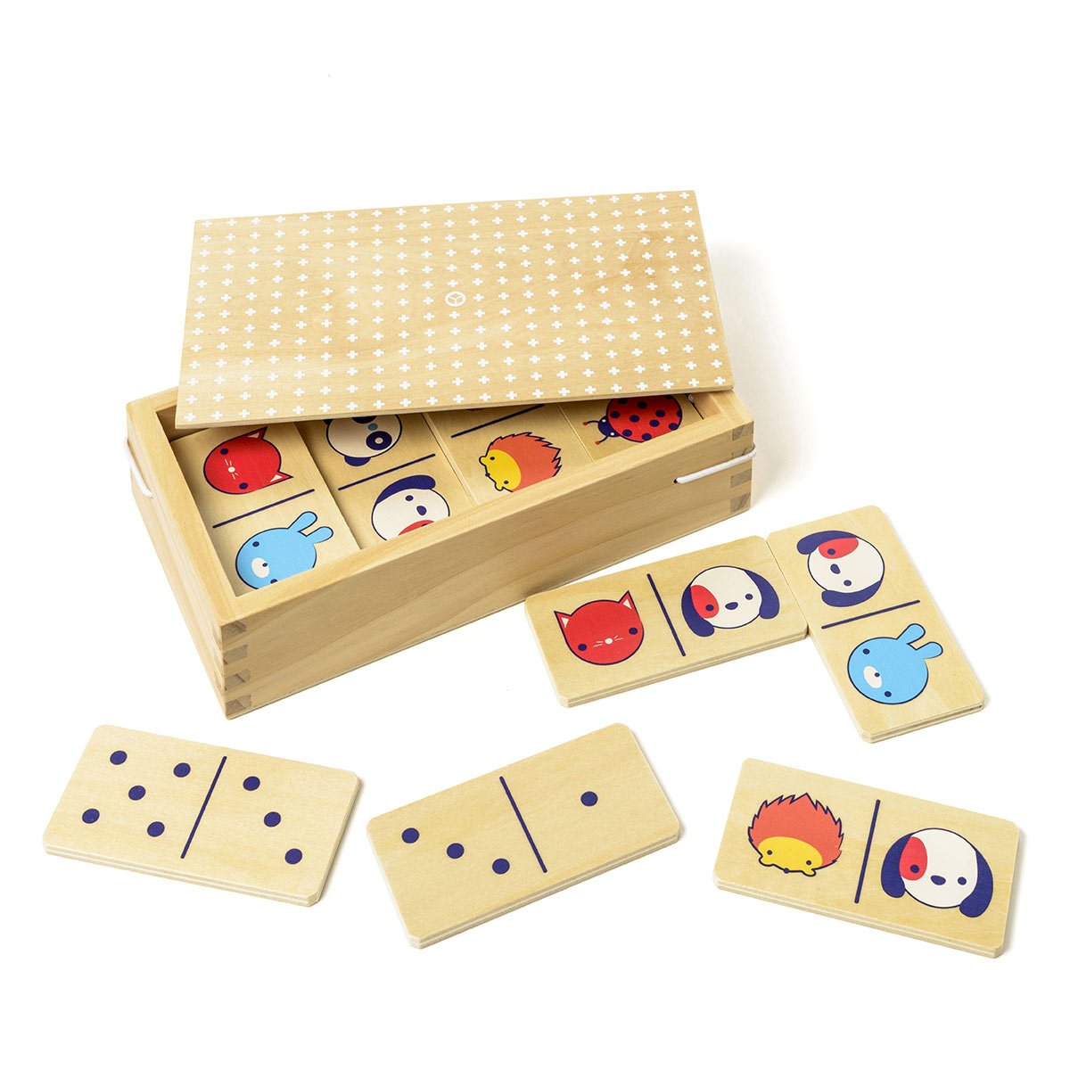Dominos des animaux en bois blanc, OXYBUL