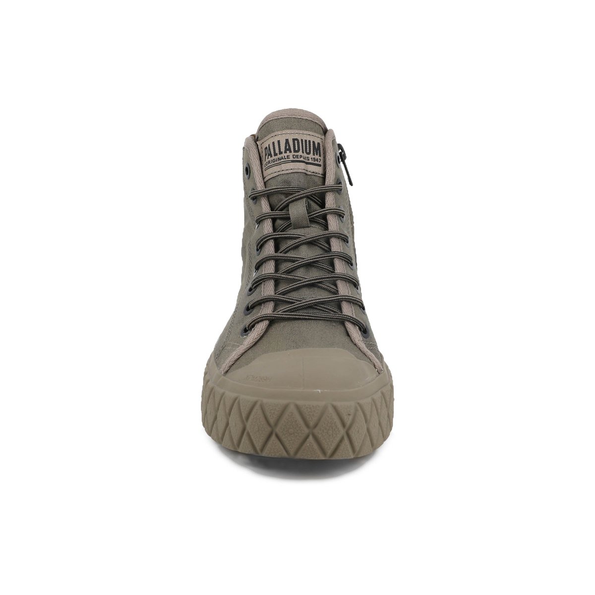 Baskets montantes en coton PALLA ACE PINE WAX vert-dusky green, PALLADIUM