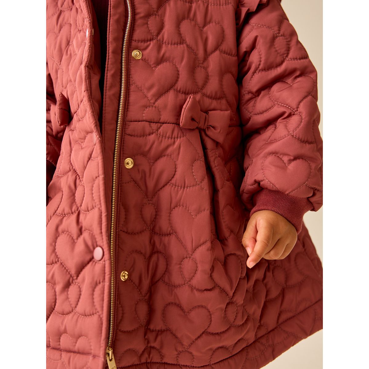 Manteau matelassé hydrofuge évasé rose foncé, NEXT