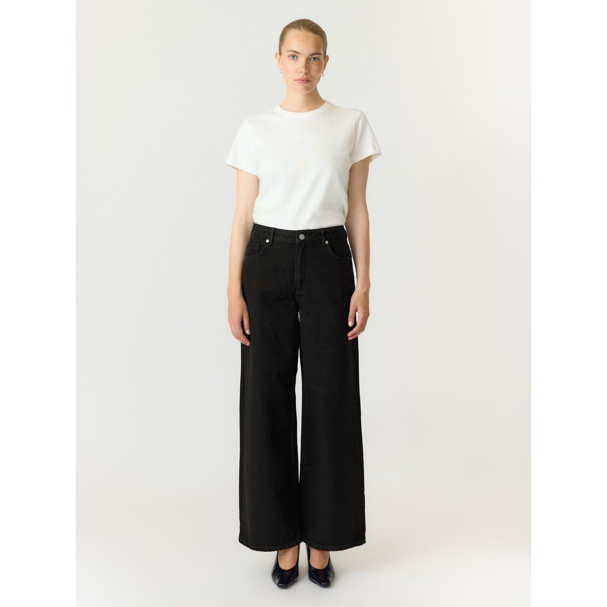 Jean À Coupe Ample noir - black1, YAS