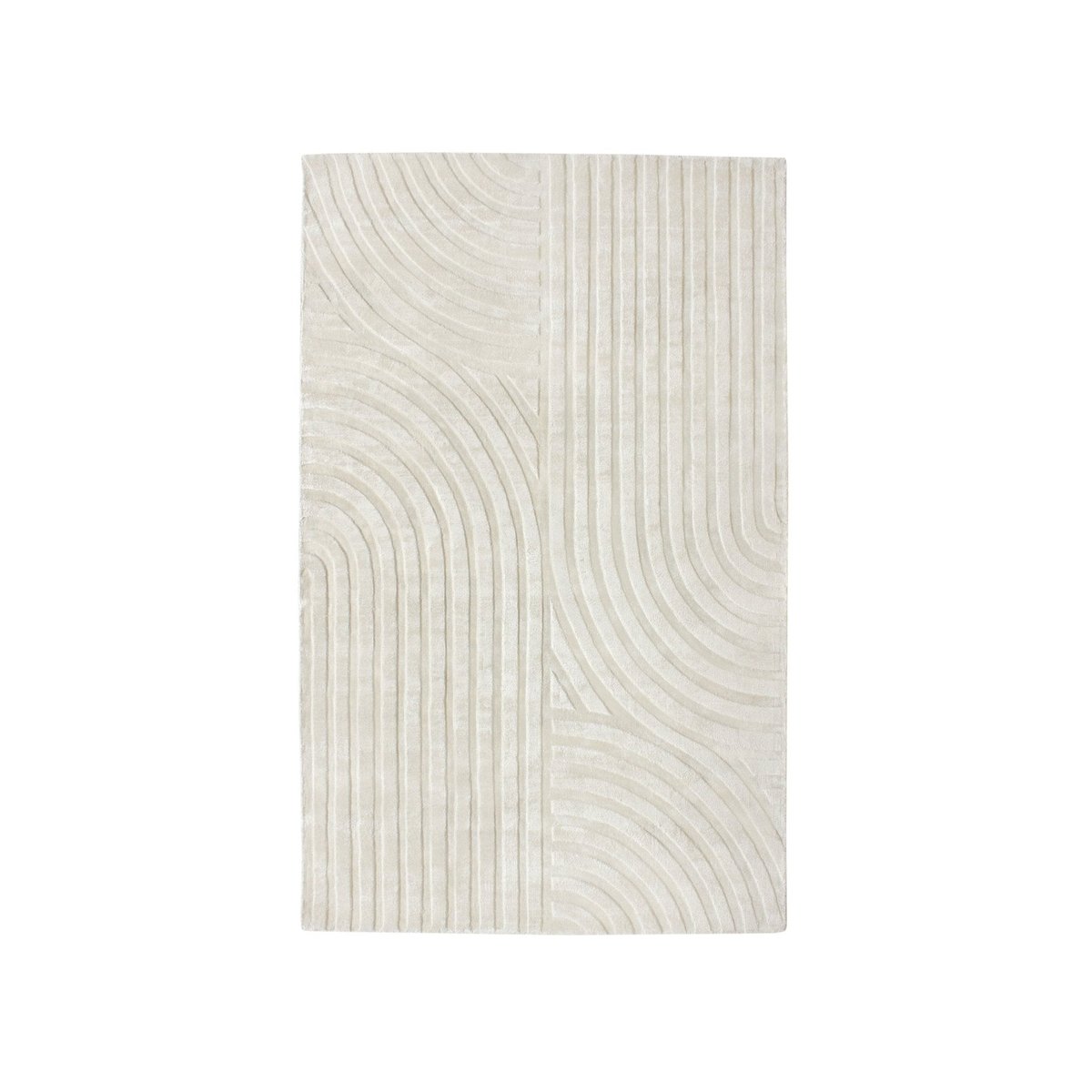 Tapis rectangulaire en viscose Dana blanc cassé, SIA HOME