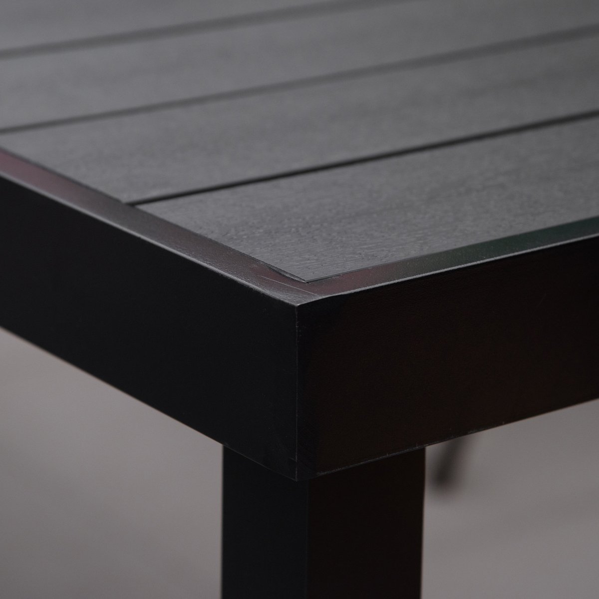 Table de jardin Aluminium Marron noir, OUTSUNNY