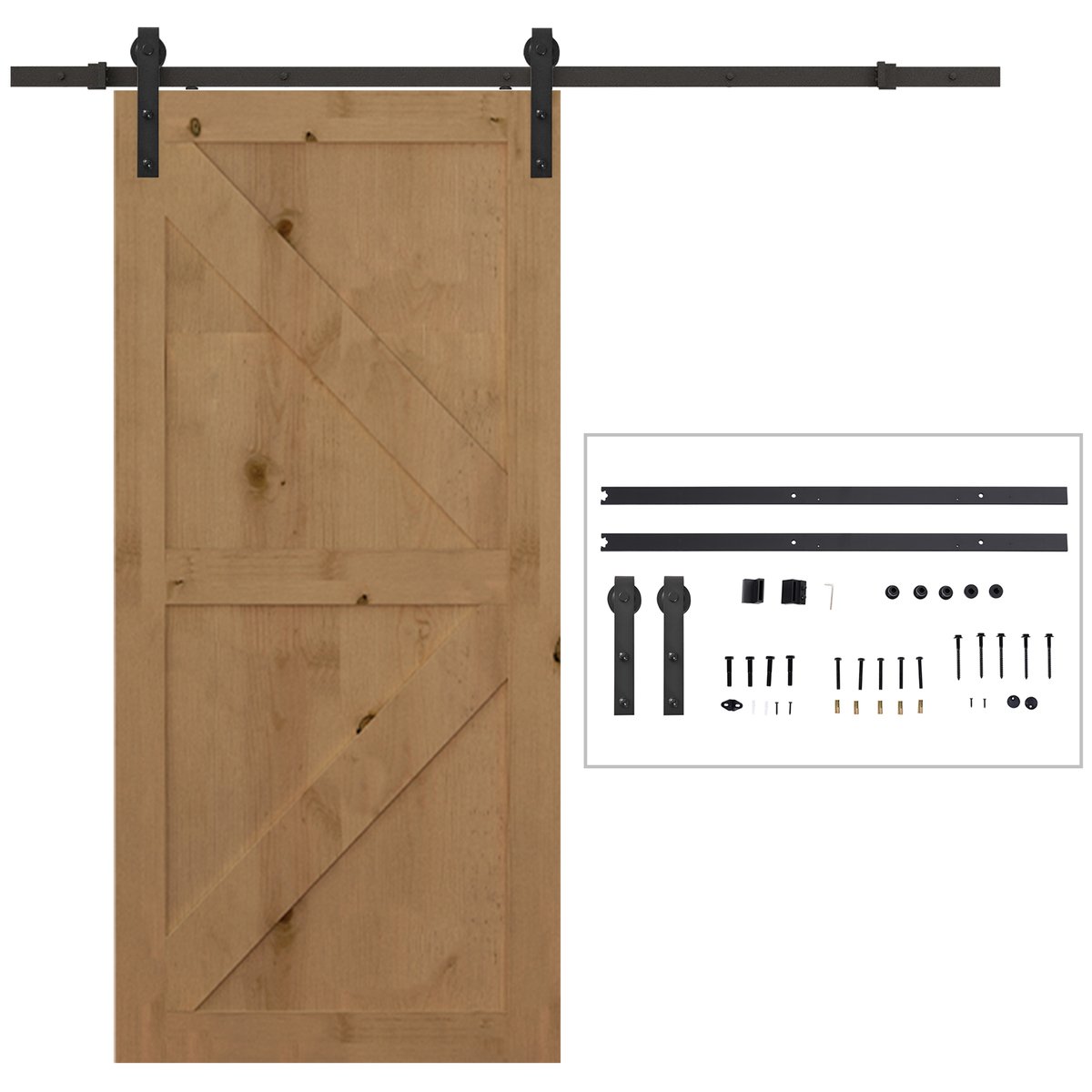 Kit de quincaillerie pour porte coulissante noir, HOMCOM
