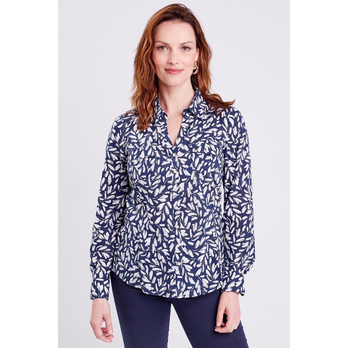 Chemise manches longues bleu foncé, BREAL