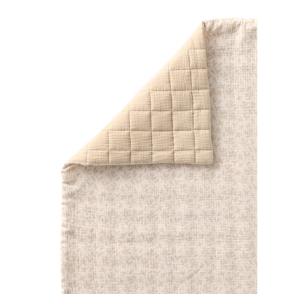 Couverture / Fond de parc en gaze de coton HYGGE beige imprimé, VERTBAUDET