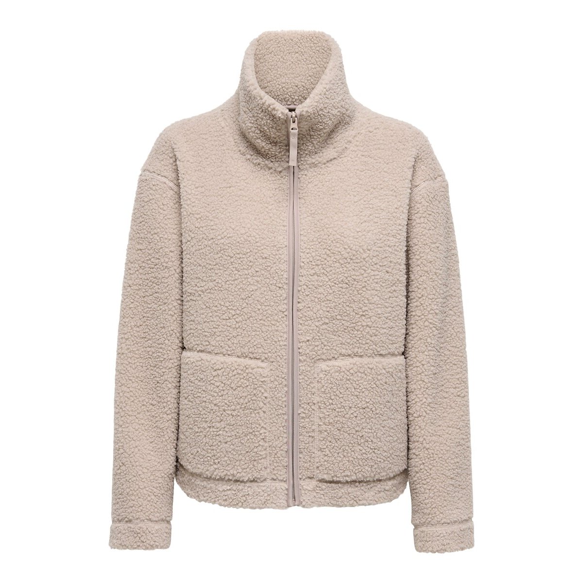 Veste zippée en sherpa ecru, ONLY