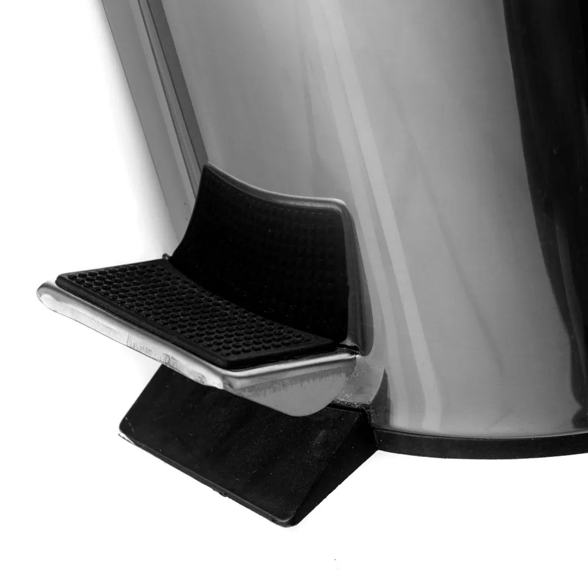 Poubelle de salle de bain ronde à pédale en métal chromé 3L chrome/inox, WADIGA