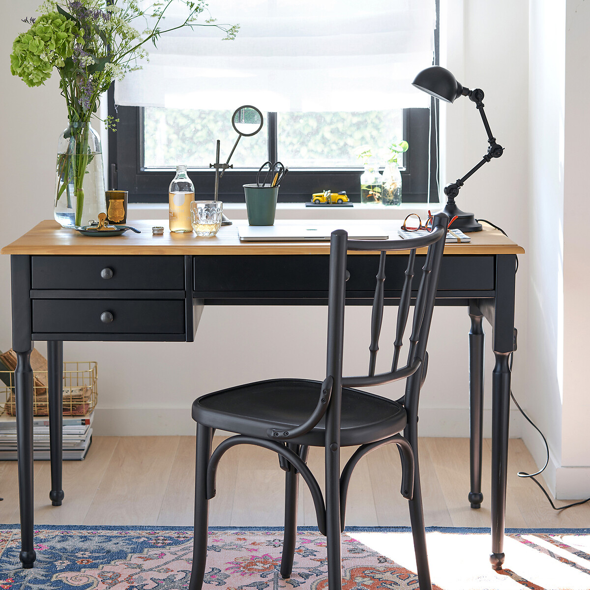 Lampe bureau, métal acier style industriel, Kikan noir mat, LA REDOUTE INTERIEURS