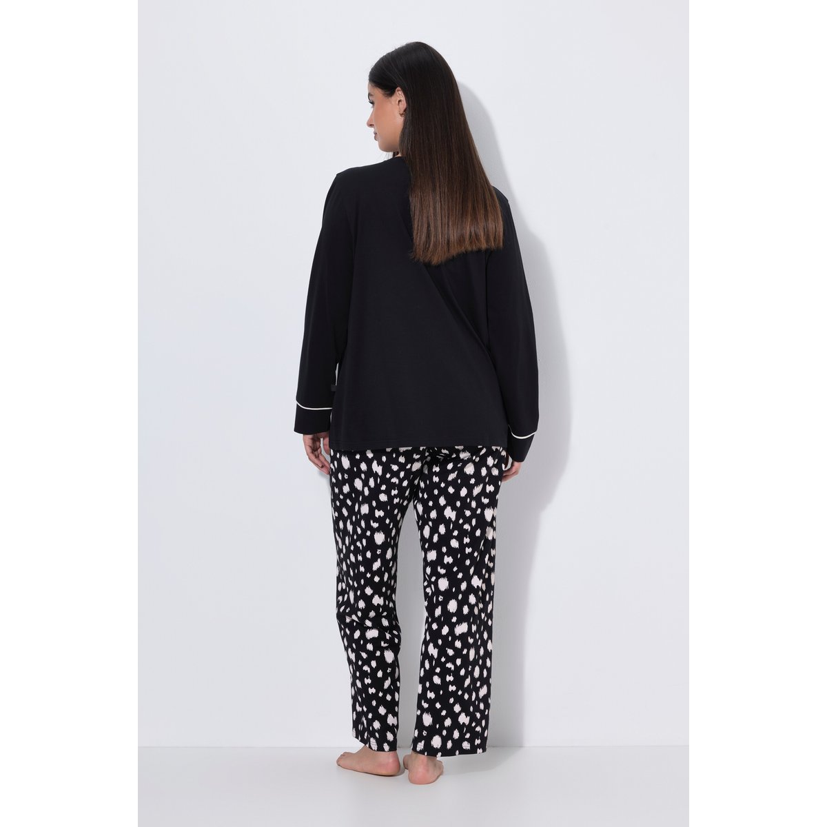 Pyjama et masque de sommeil, motif dalmatien noir, ULLA POPKEN