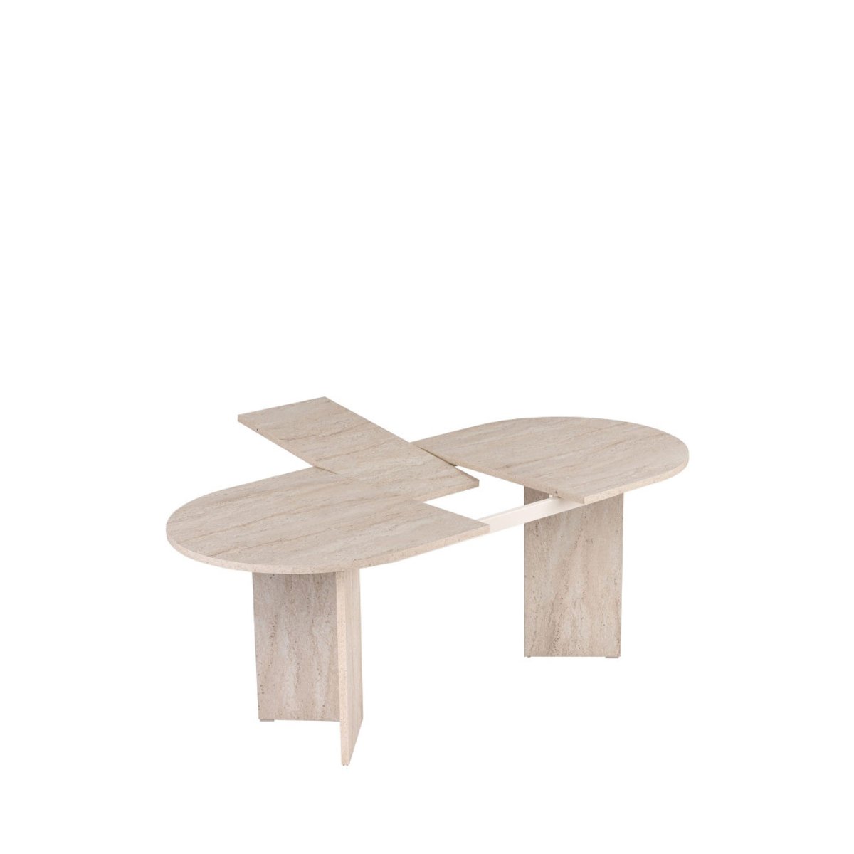 Table à manger extensible 6 à 8 personnes effet travertin 160-200x75cm- SAM beige, DRAWER