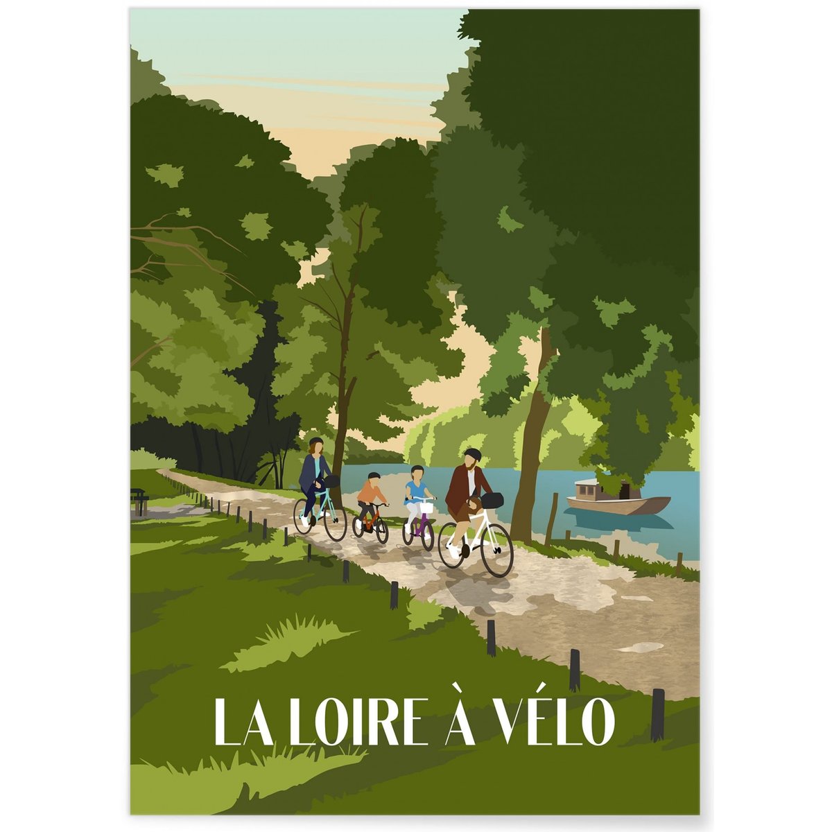 Affiche La Loire à vélo blanc, L'AFFICHERIE