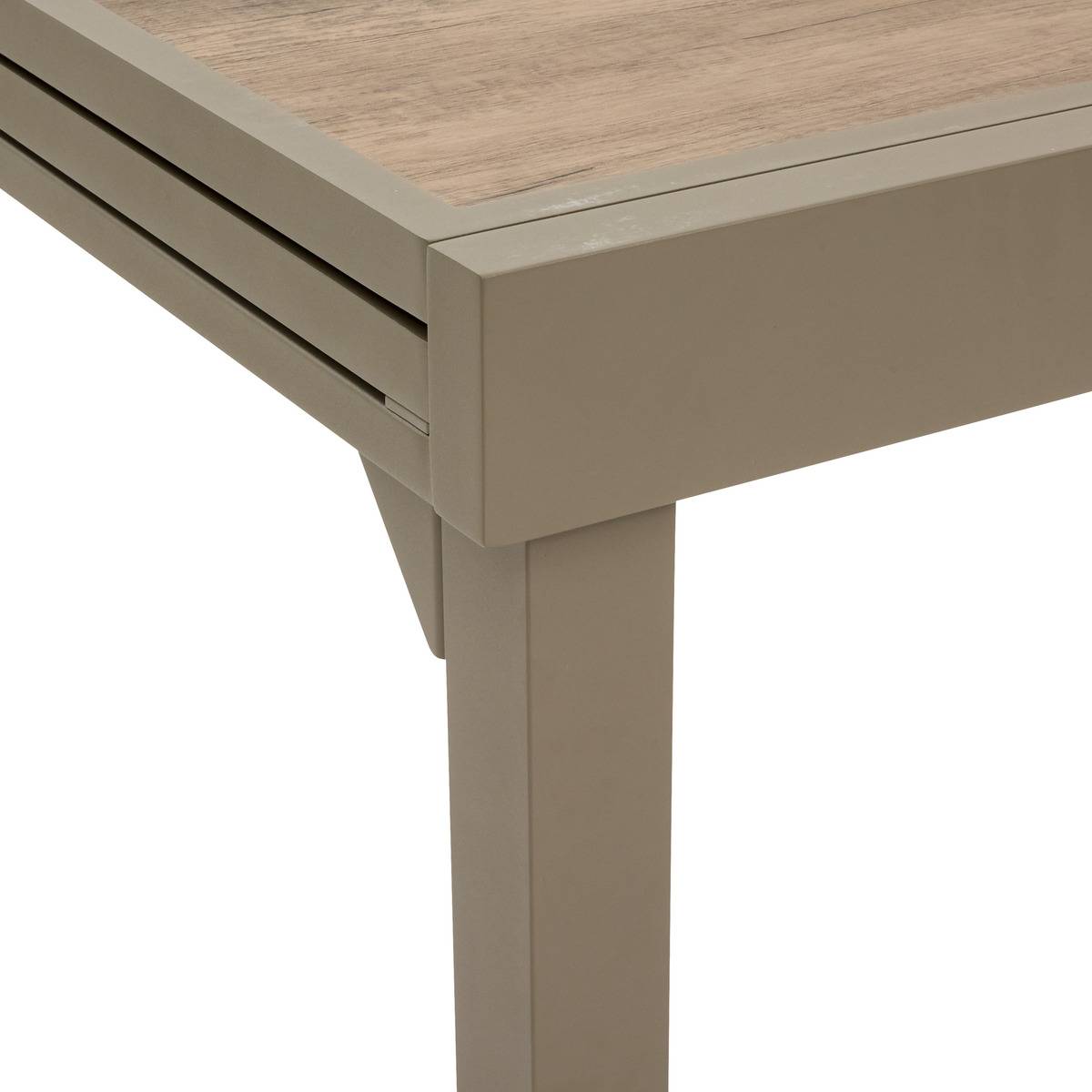 Table de jardin extensible 10 places en aluminium et verre PIAZZA cafe, HESPERIDE