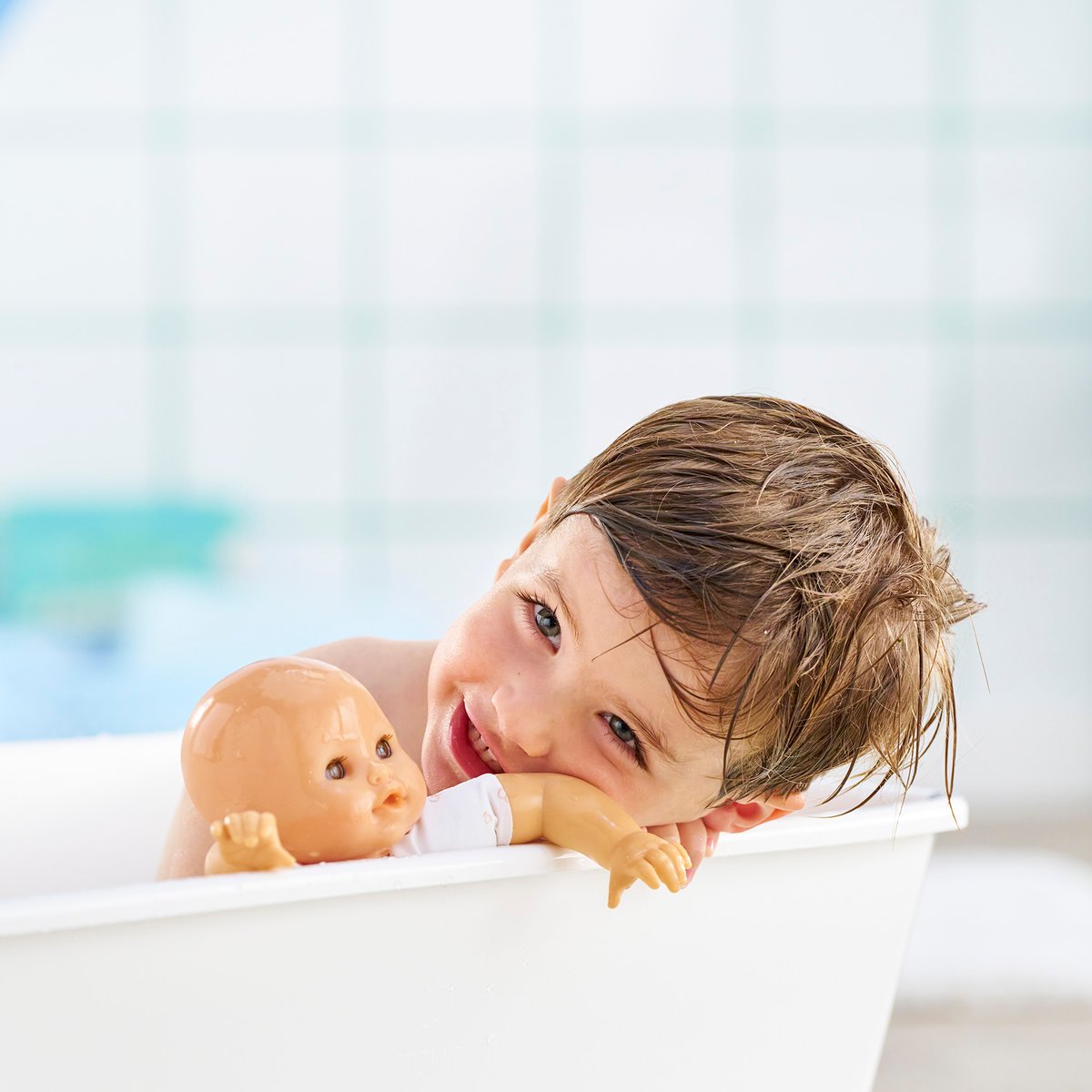 Poupon Bébé Bain Coralie - Bloomer rose, COROLLE