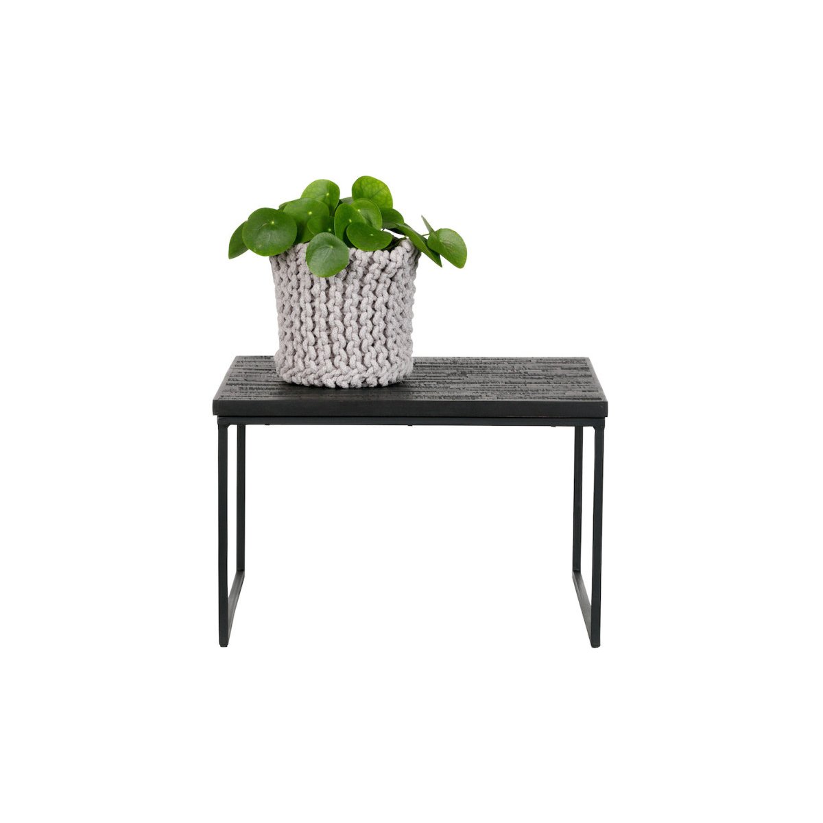Table d'appoint en teck recyclé - SHARING noir, WOOOD