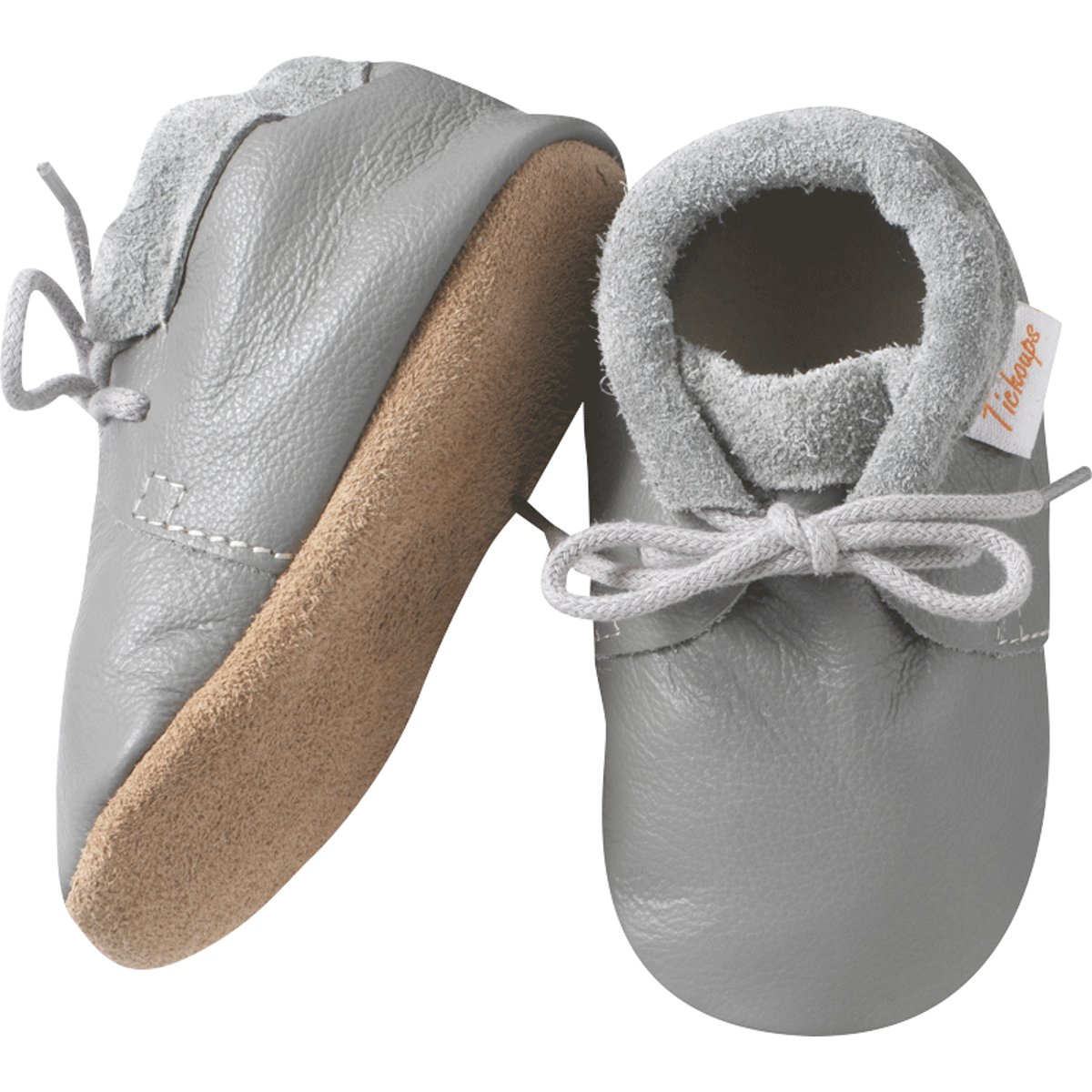 Chaussures bébé cuir souple Tilou gris, TICHOUPS