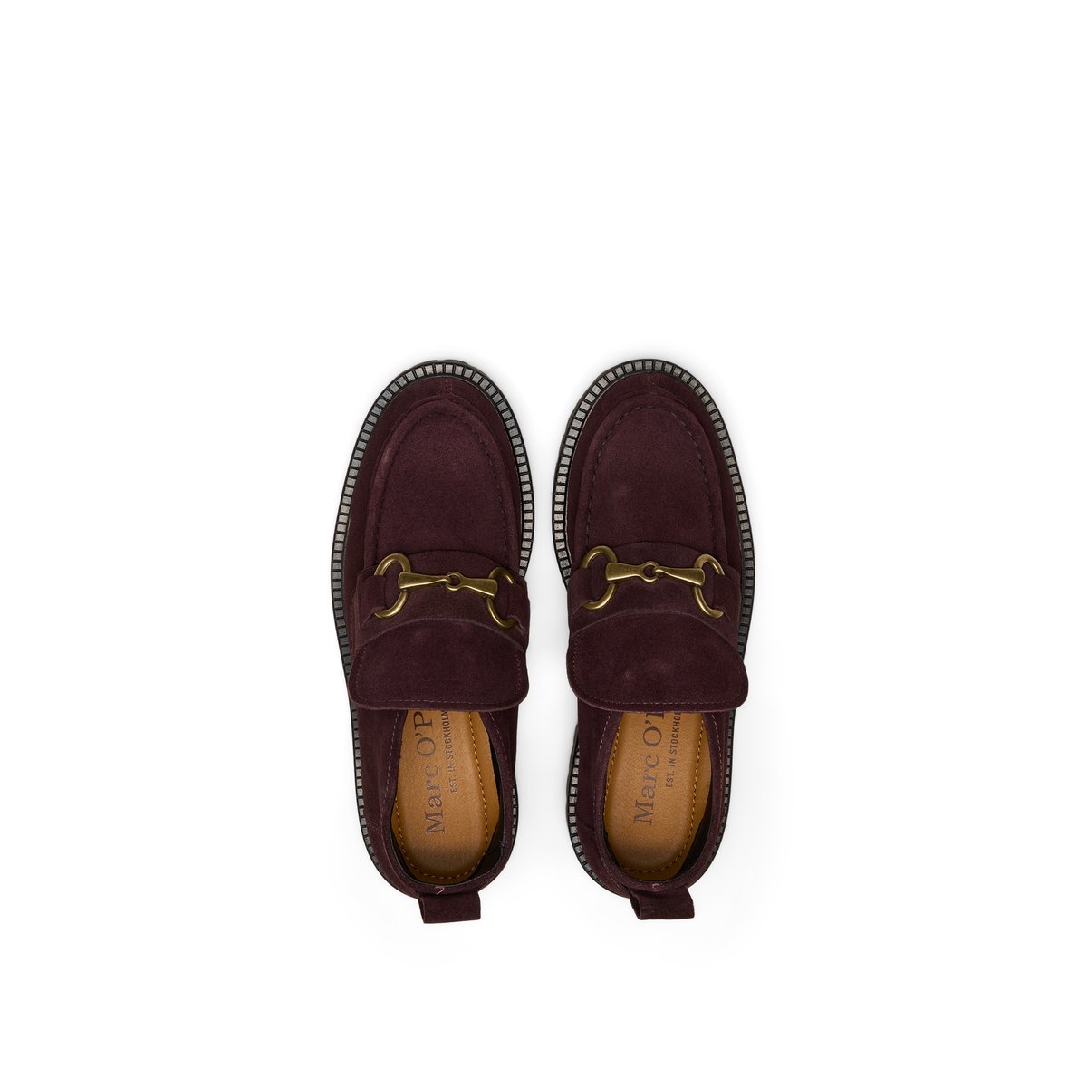 Mocassins montants modèle Phia avec une semelle extérieure profilée et robuste rouge fonce, MARC O'POLO