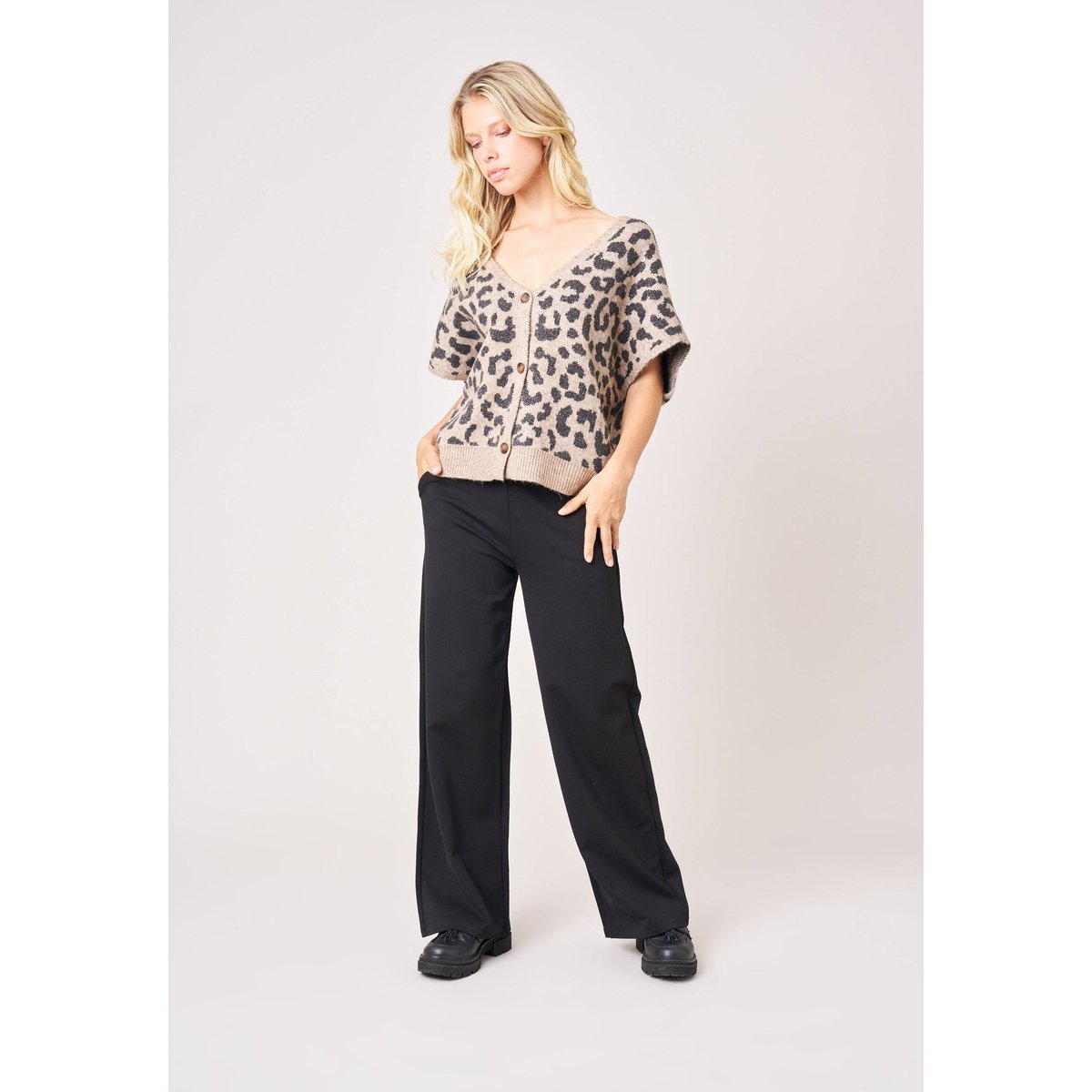 Pull femme en matière recyclé NERILE taupe, DEELUXE
