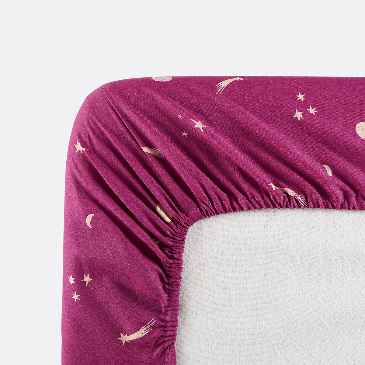 Drap-housse enfant, en 30% de coton recyclé, bonnet 25 cm, PRINCESSE ÉTOILÉE rose, LA REDOUTE INTERIEURS