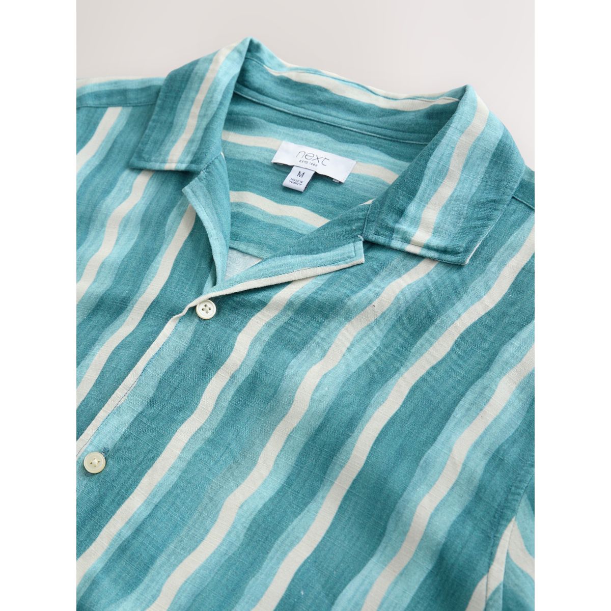 Chemise manches courtes et rayures aquarelle bleu, NEXT