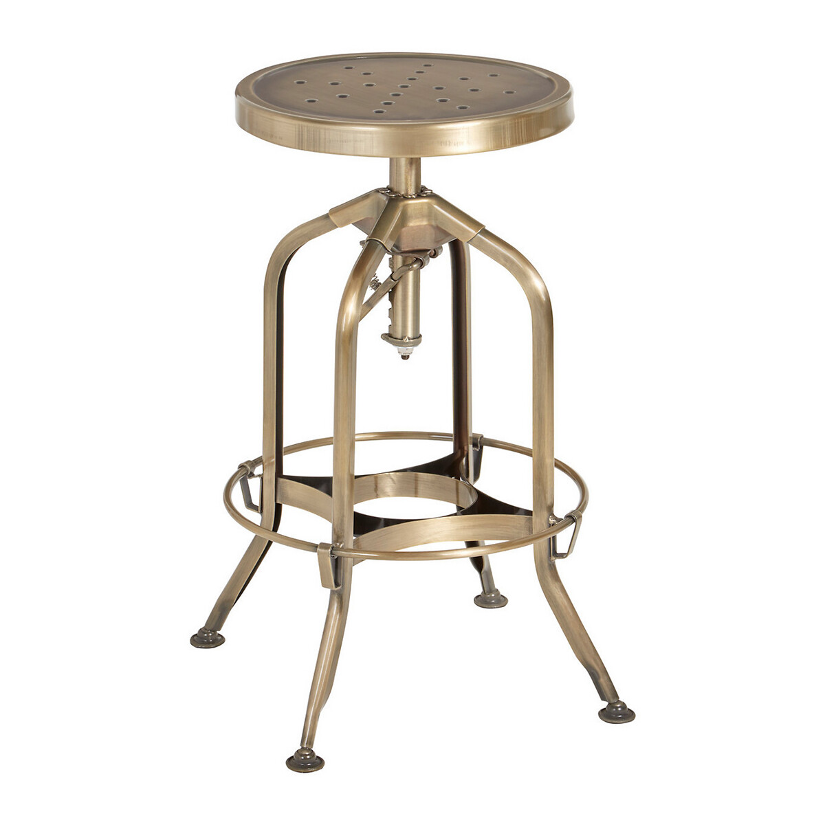 Steel Adjustable Bar Stool aged brass, SO'HOME