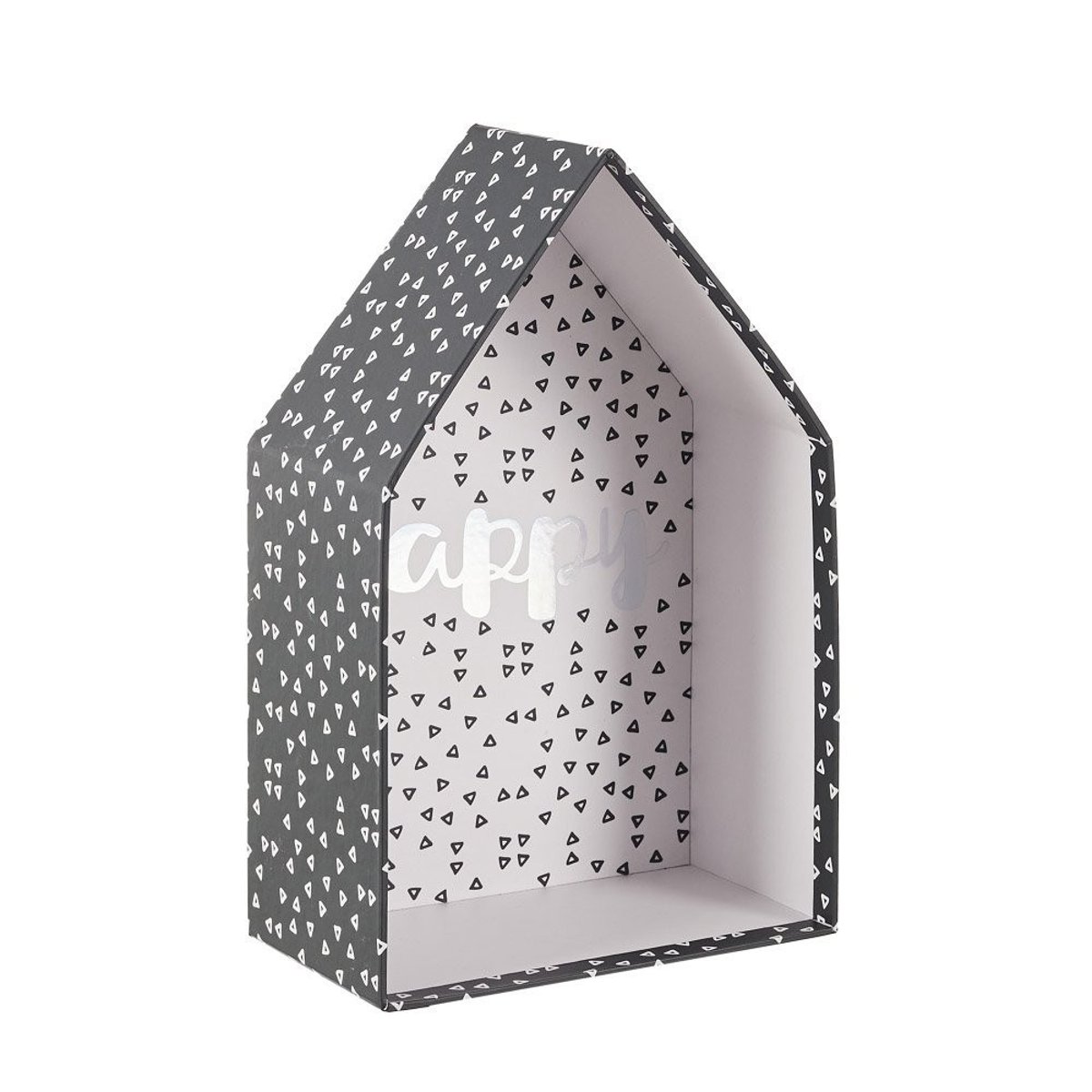 Lot de 3 boites gigognes Maison garçon gris, DECORATIE