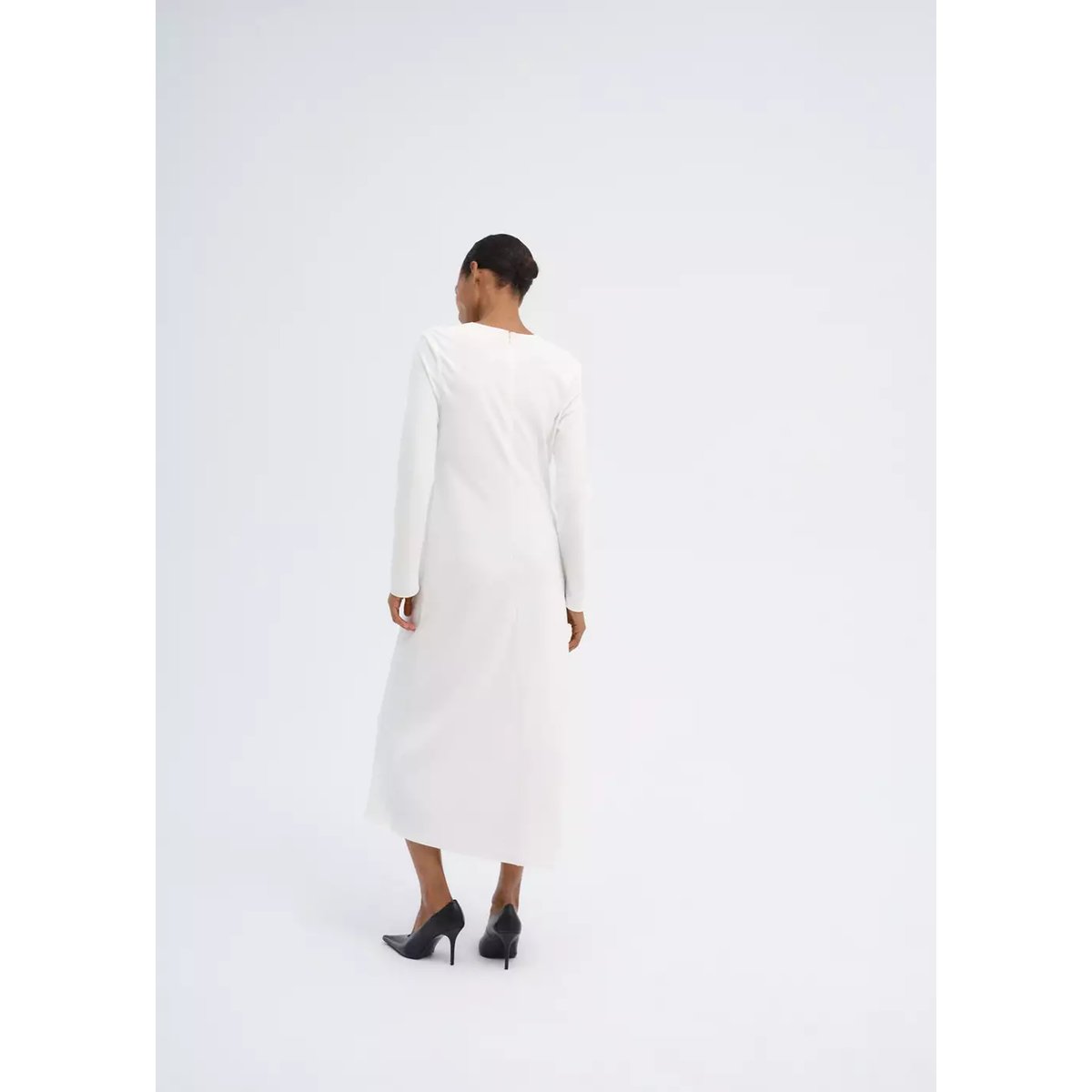 Robe longue à manches longues écru, MANGO