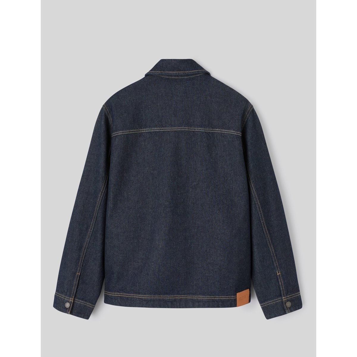 Veste en denim zippée bleu moyen, BZB
