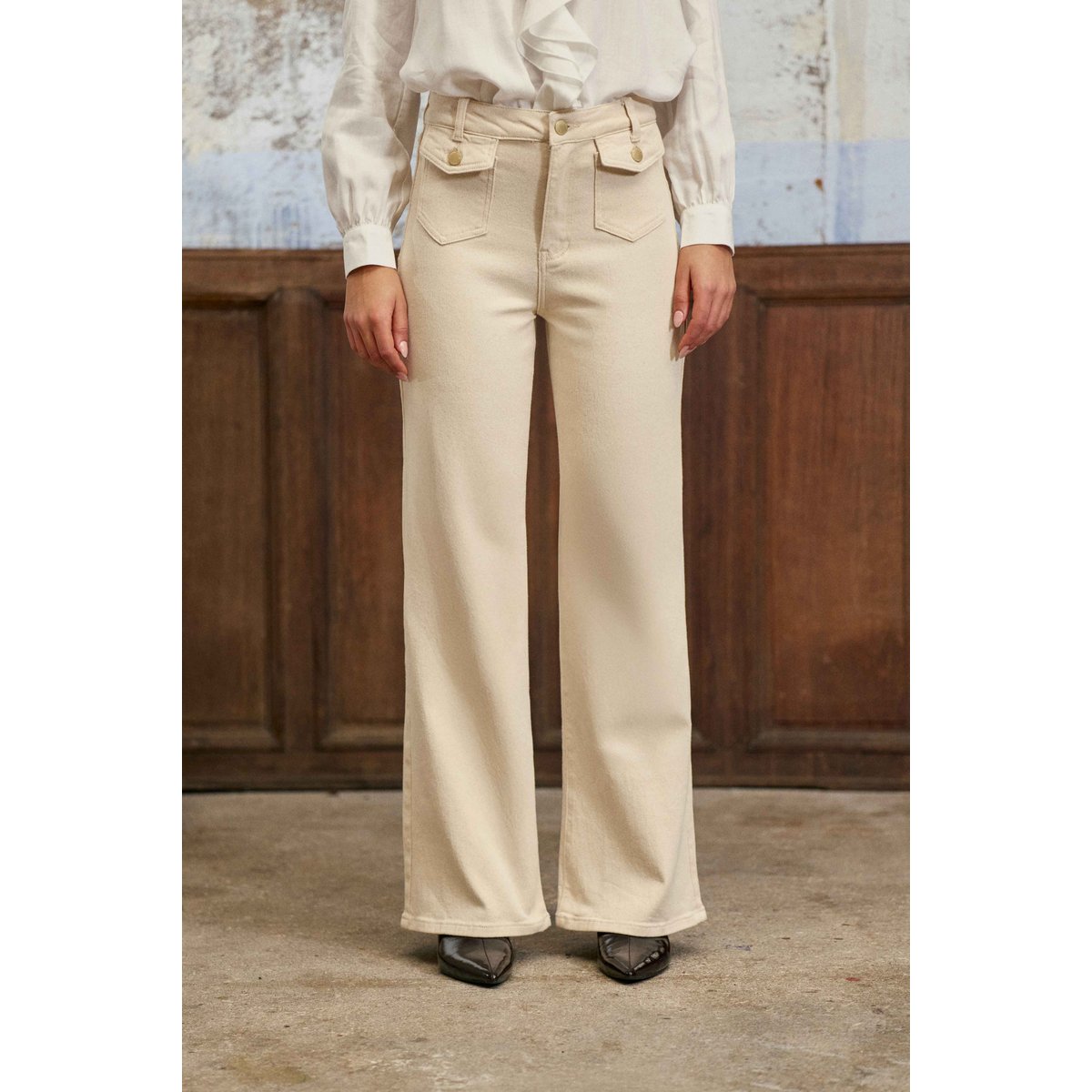 Jean uni PEYTON 13-beige, LA PETITE ETOILE
