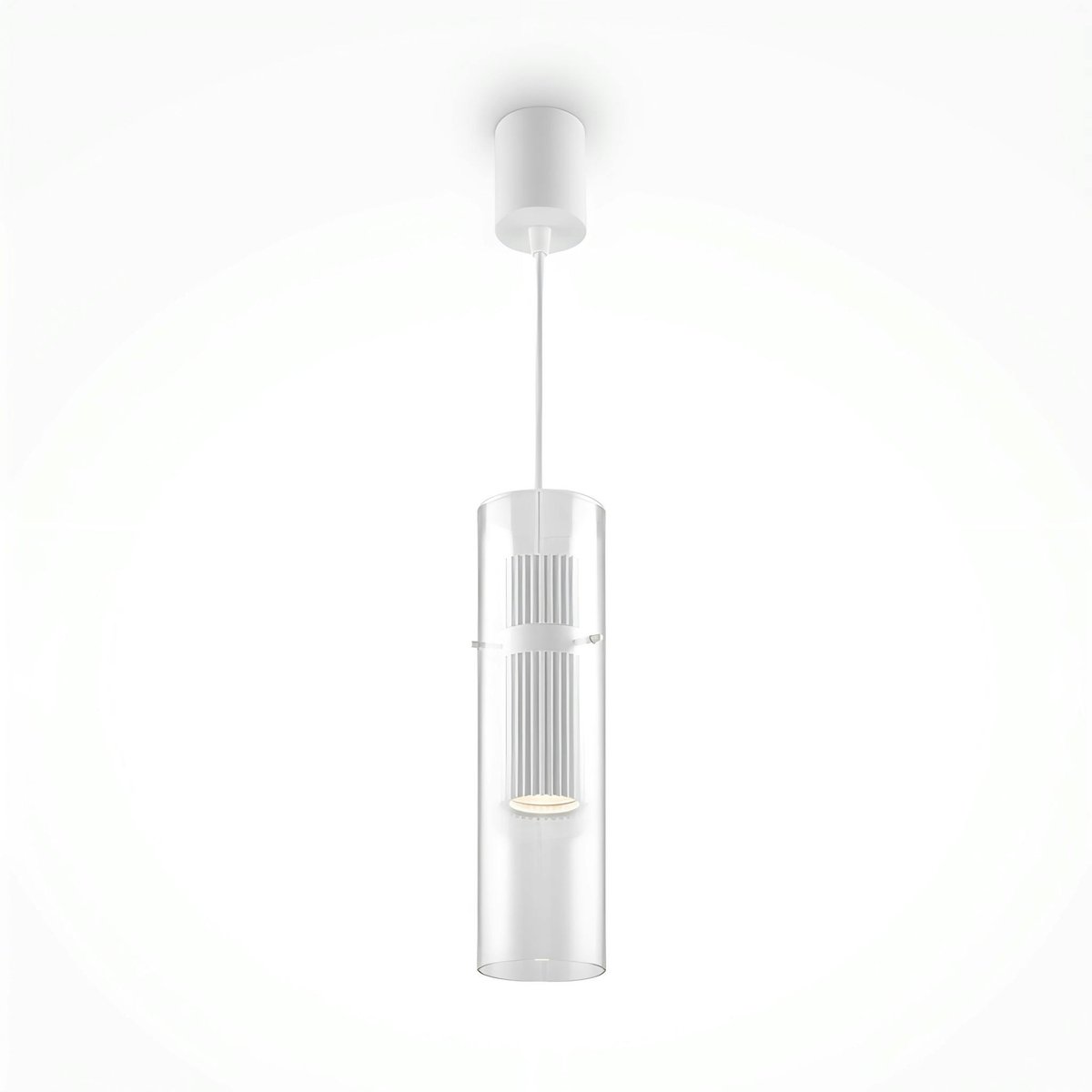 Suspension design cylindre en verre TAVA blanc, PIER IMPORT