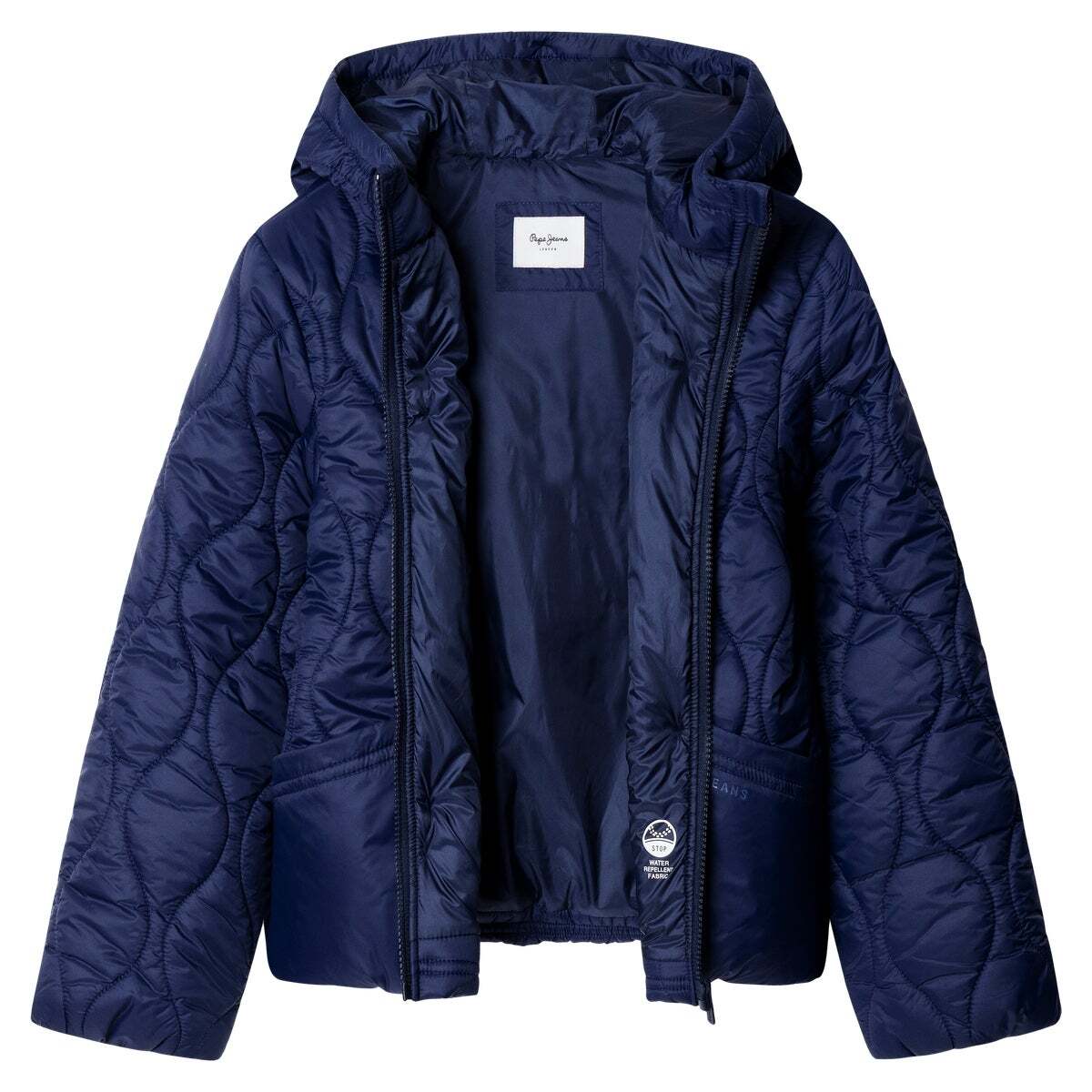Doudoune Matelassée Avec Capuche marine, PEPE JEANS