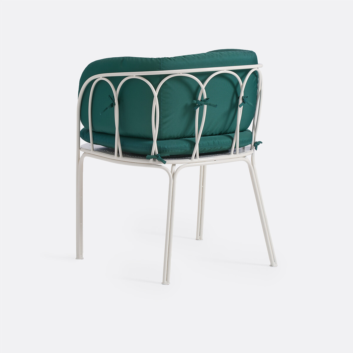 Fauteuil de table de jardin, en métal acier, avec coussins, LACOMO galet, LA REDOUTE INTERIEURS