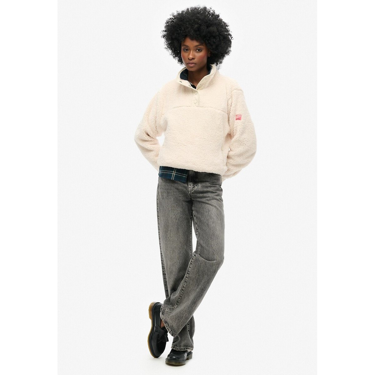Pull col camionneur blanc, SUPERDRY