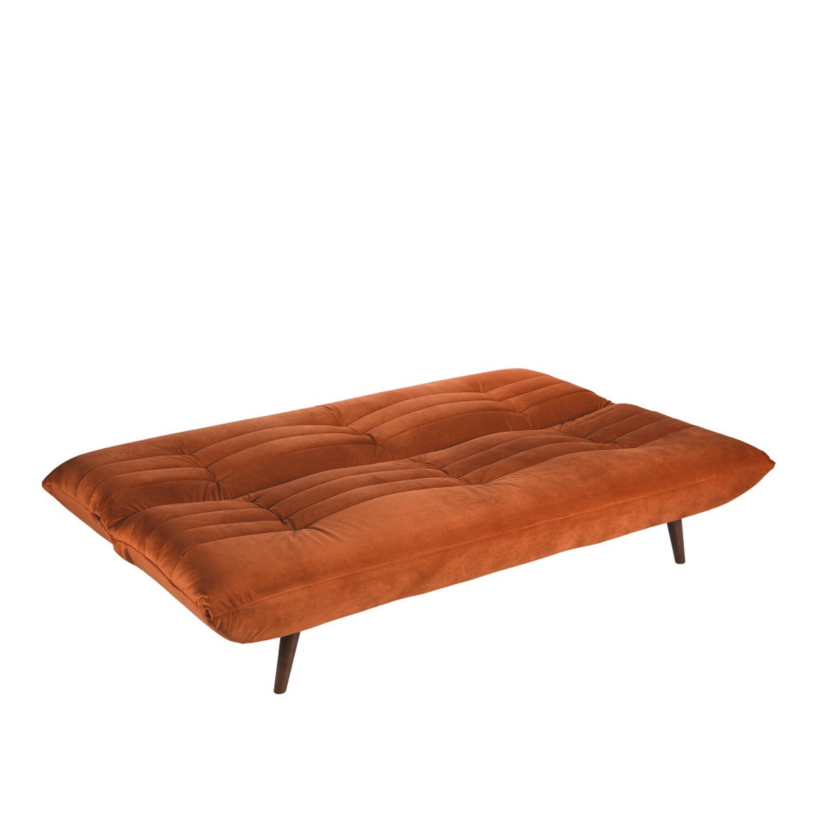 Canapé convertible 3 places en velours- TOMMY rouille, DRAWER