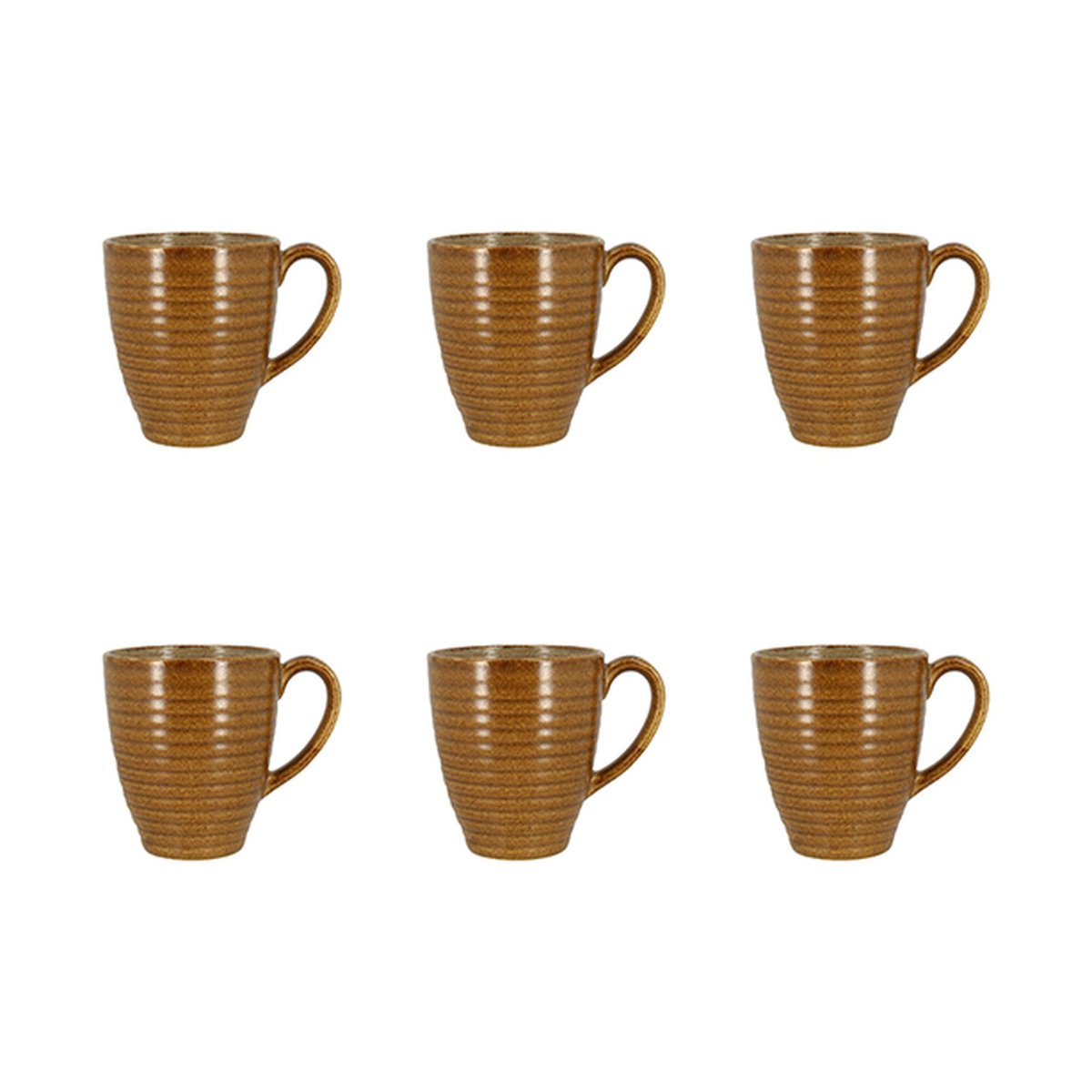 Lot de 6 mugs 37cl en grès, TURBOLINO marron, NOVASTYL