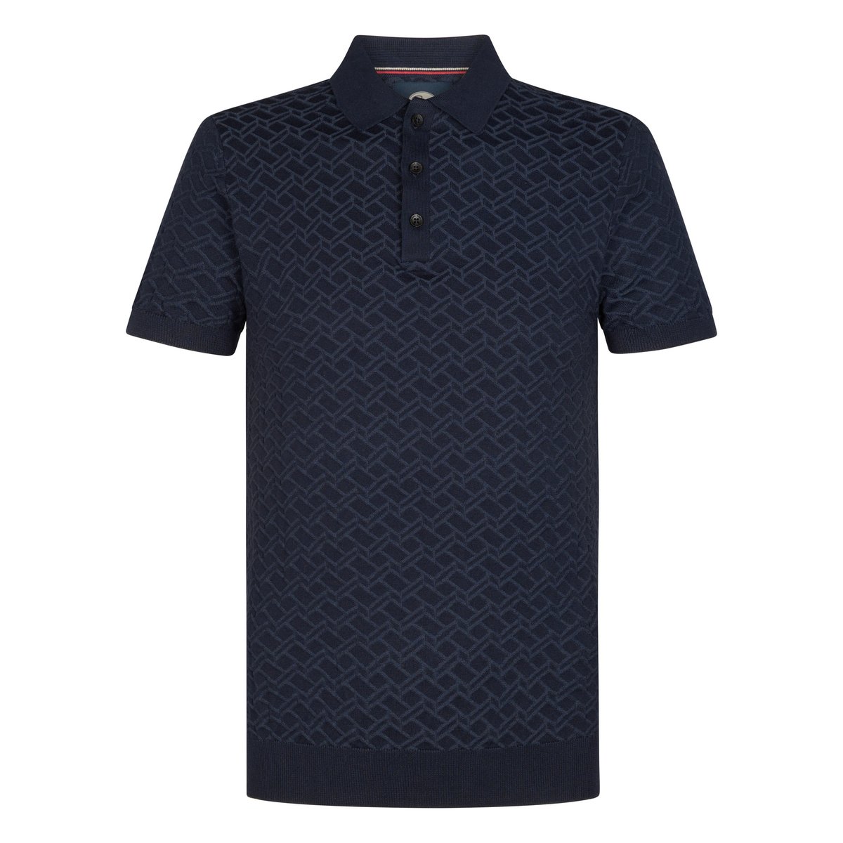 Pull Polo en maille cactus bleu navy blue, PETROL INDUSTRIES