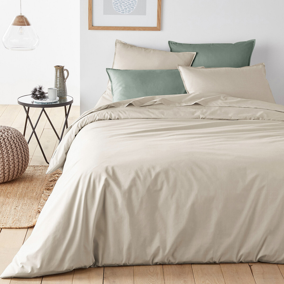 Taie d'oreiller unie percale de coton bio Scenario naturel, LA REDOUTE INTERIEURS