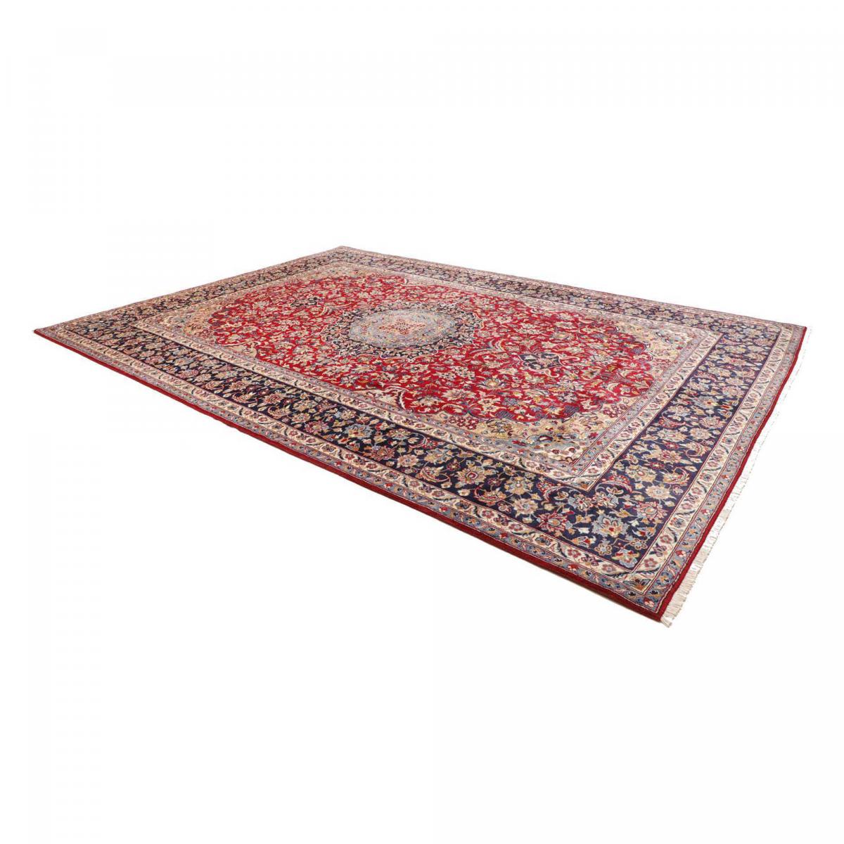 Tapis d'orient au motif oriental, noué main, NADJAFABAD A rouge, beige, bleu, UN AMOUR DE TAPIS