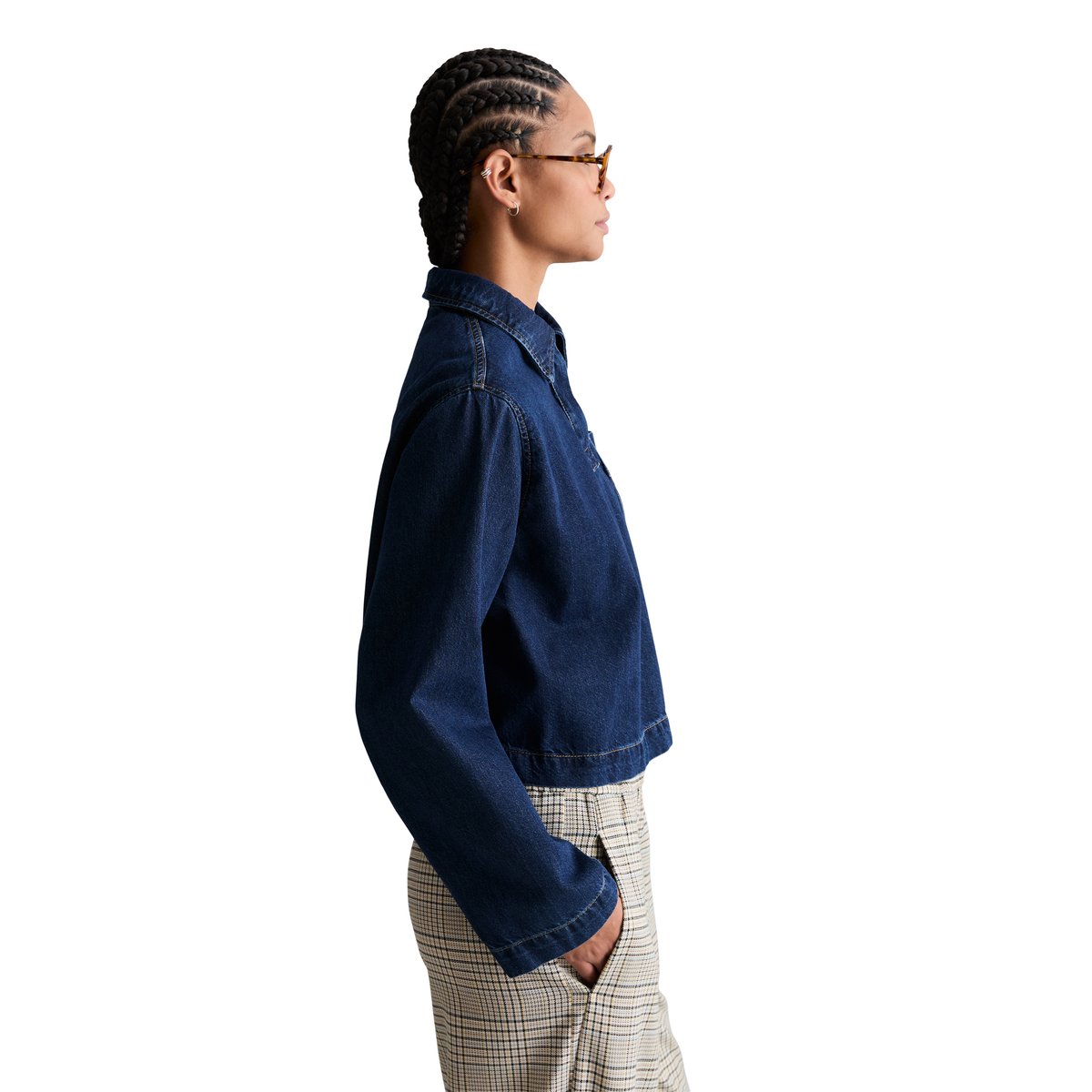 Polo en jean oversized en pur coton bio bleu fooncé, MARC O’POLO DENIM