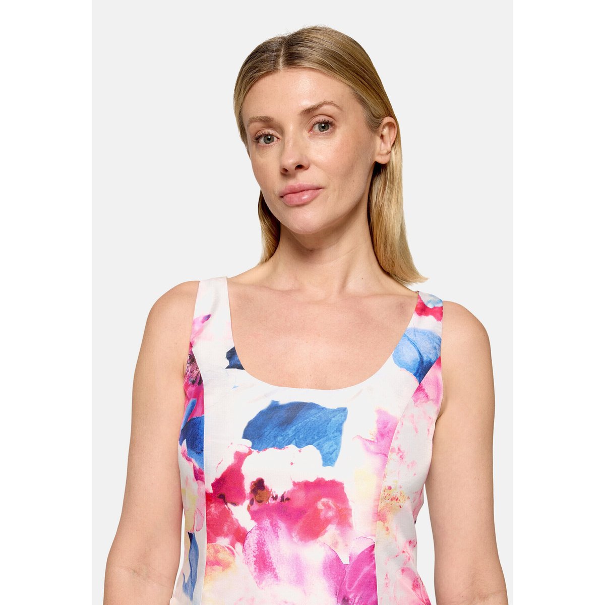 Robe de cocktail à plis creux cream/pink, VERA MONT