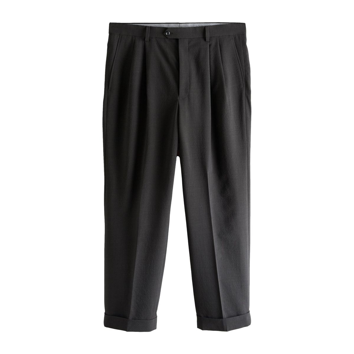 Pantalon de costume en seersucker vichy marron, NEXT