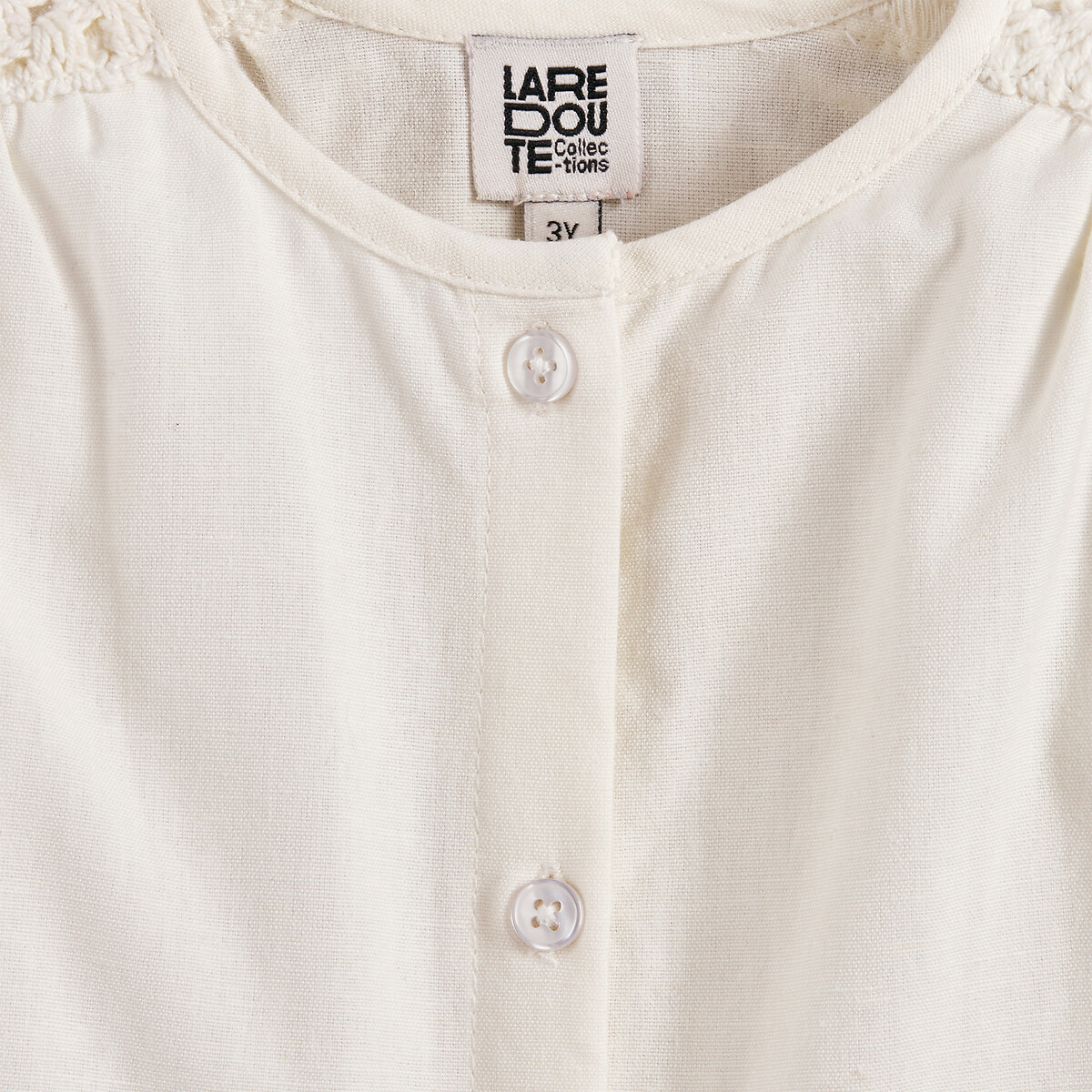 Cotton Macramé Shoulder Detail Sleeveless Blouse ecru , LA REDOUTE COLLECTIONS