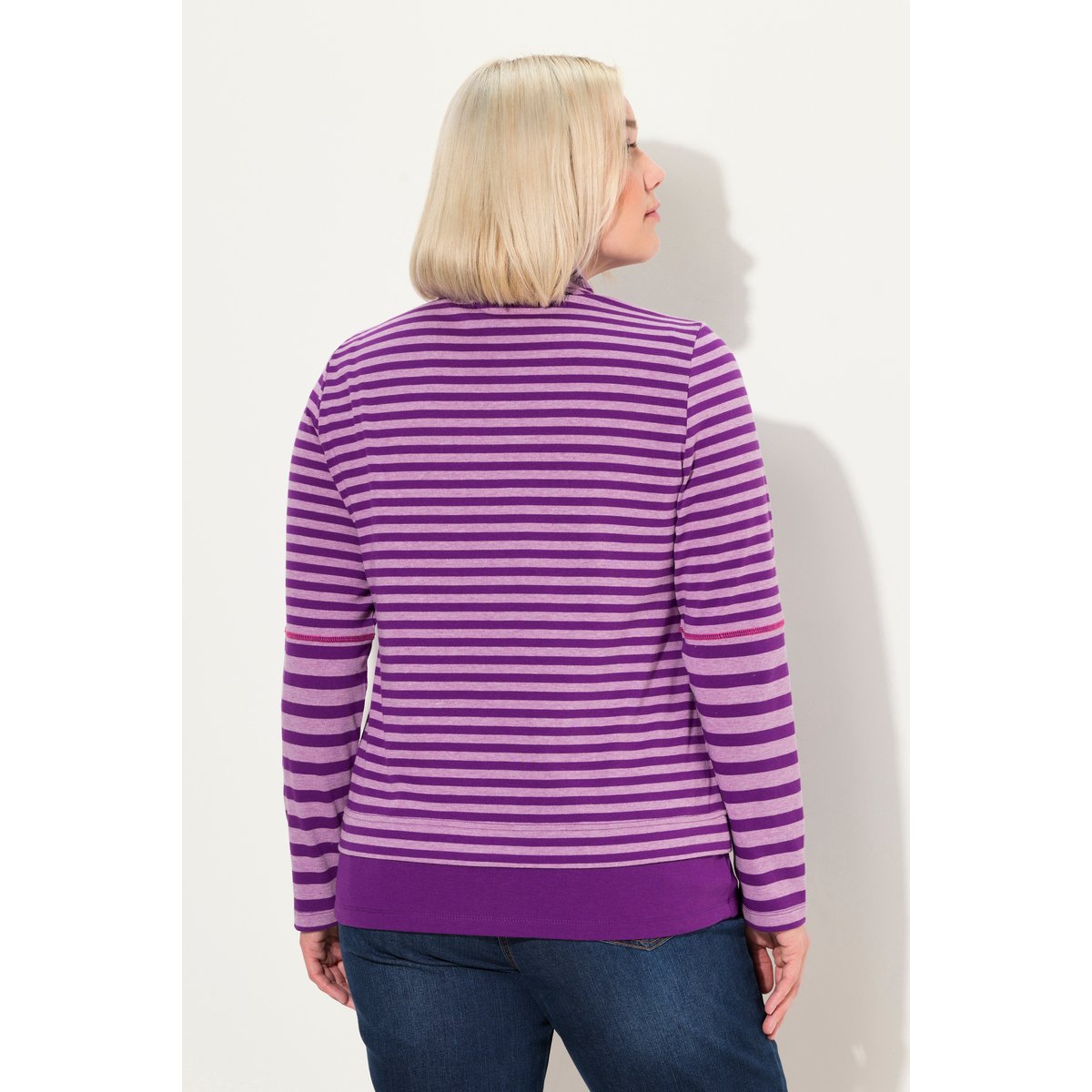 T-shirt à manches longues et col camionneur violet foncé, ULLA POPKEN