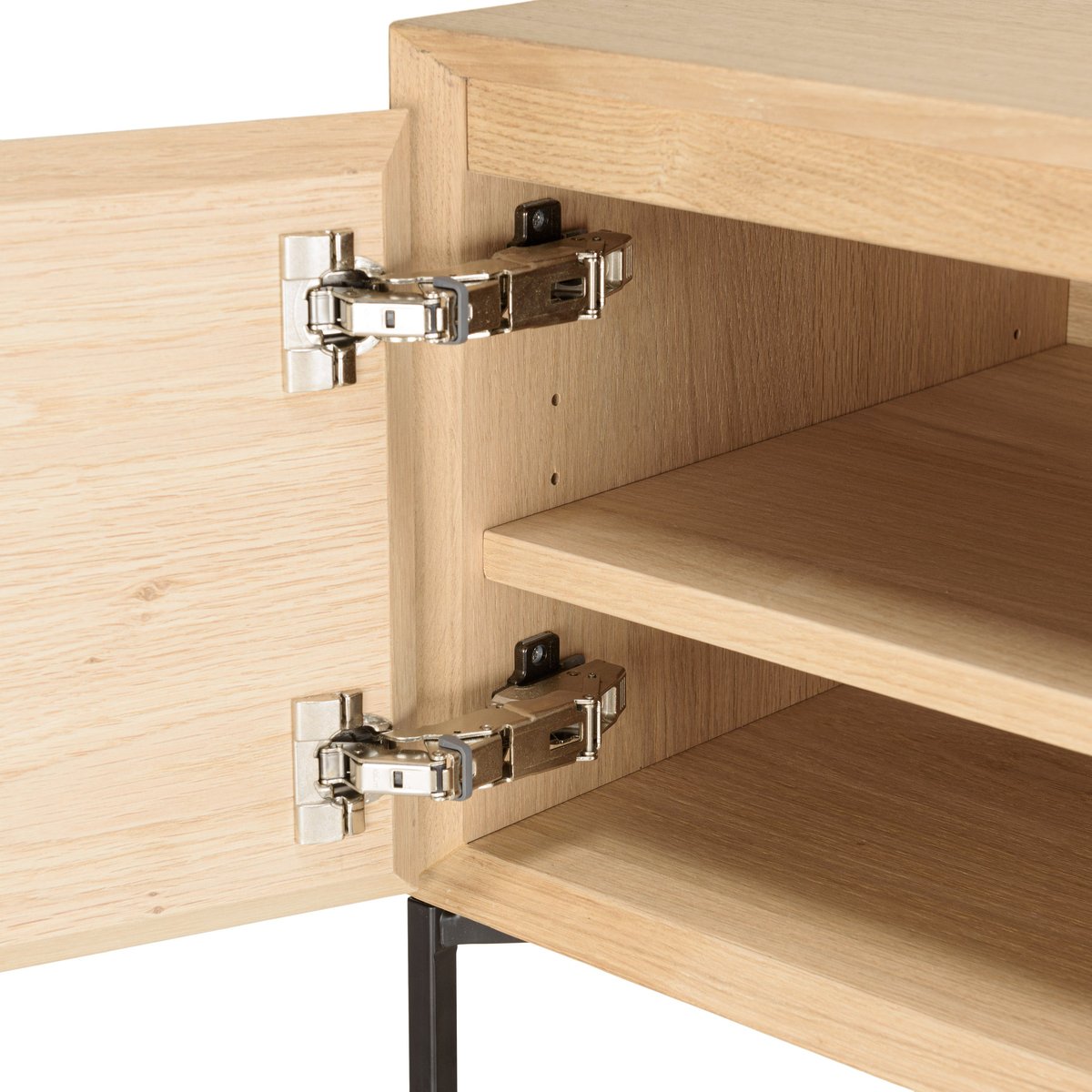 Meuble TV contemporain bois couleur naturelle 1 porte 2 tiroirs MAYENCE bois, PIER IMPORT
