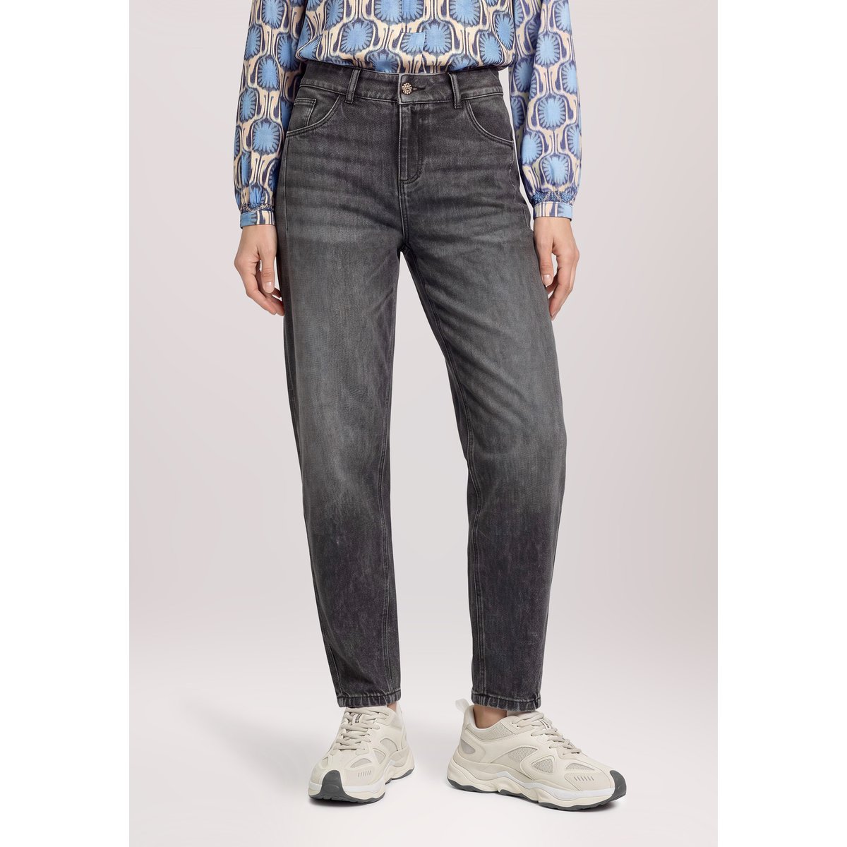 Jean d'aspect usé à effet délavé dark grey denim, CARTOON
