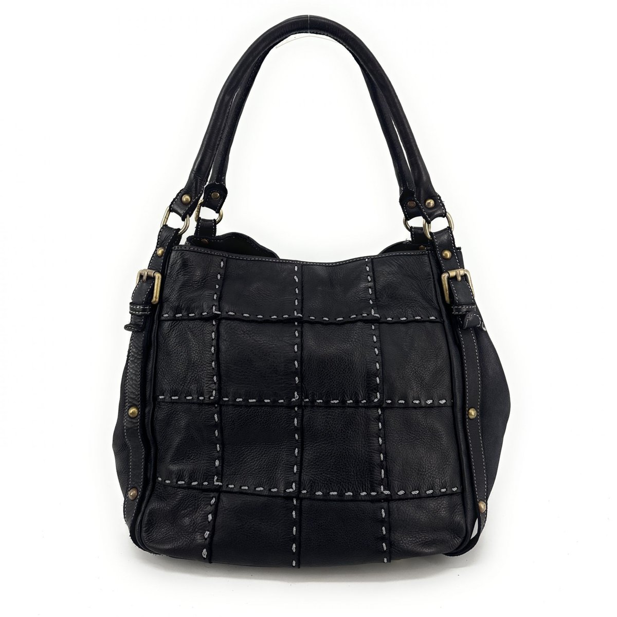 Sac à main en cuir vintage SHELLEY noir, OH MY BAG