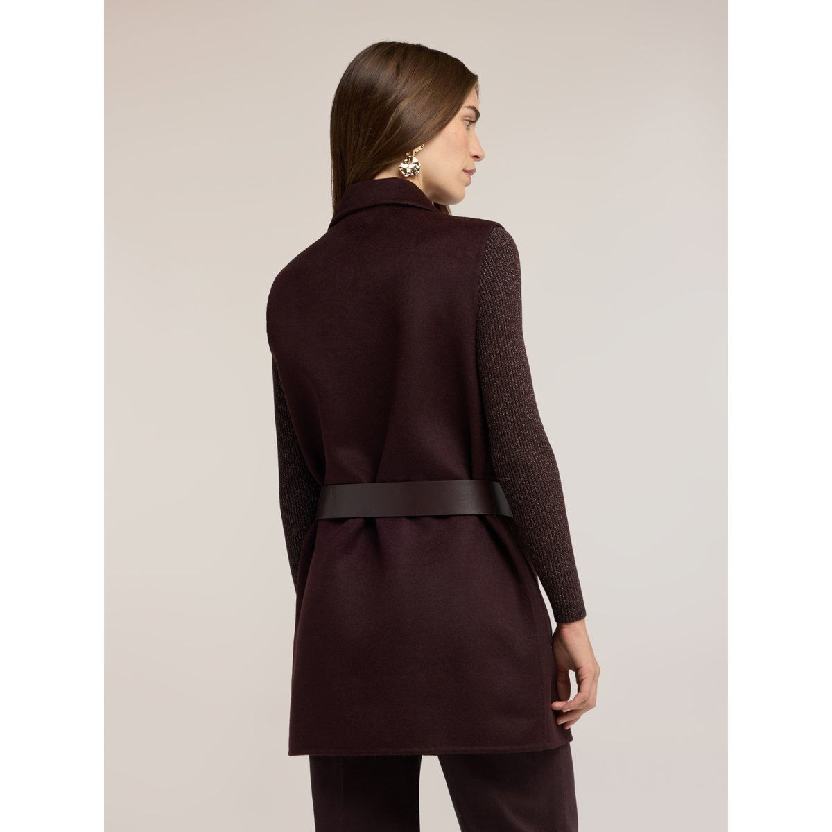 Gilet ceinturé marron, MOTIVI