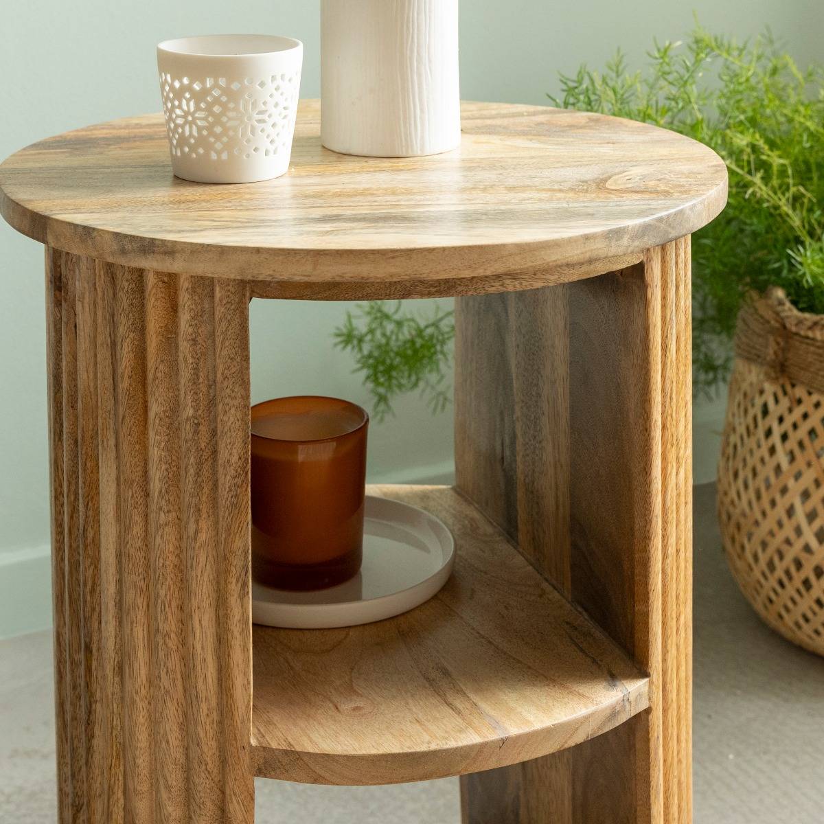 Table de chevet en bois de manguier MAËVA bois clair, MADE IN MEUBLES